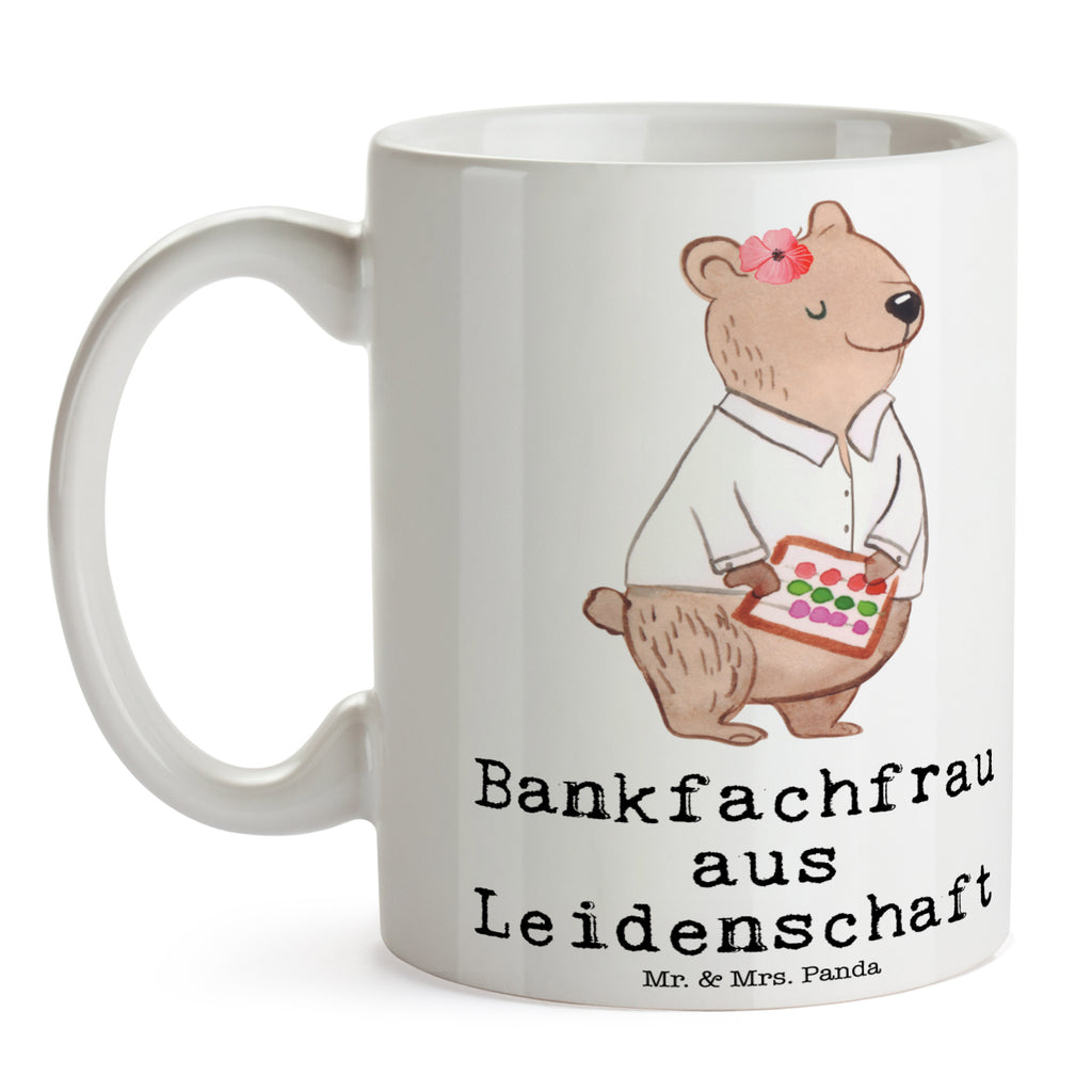 Tasse Bankfachfrau aus Leidenschaft Tasse, Kaffeetasse, Teetasse, Becher, Kaffeebecher, Teebecher, Keramiktasse, Porzellantasse, Büro Tasse, Geschenk Tasse, Tasse Sprüche, Tasse Motive, Kaffeetassen, Tasse bedrucken, Designer Tasse, Cappuccino Tassen, Schöne Teetassen, Beruf, Ausbildung, Jubiläum, Abschied, Rente, Kollege, Kollegin, Geschenk, Schenken, Arbeitskollege, Mitarbeiter, Firma, Danke, Dankeschön, Bankfachfrau, Bankangestellte, Bänkerin, Bankberaterin