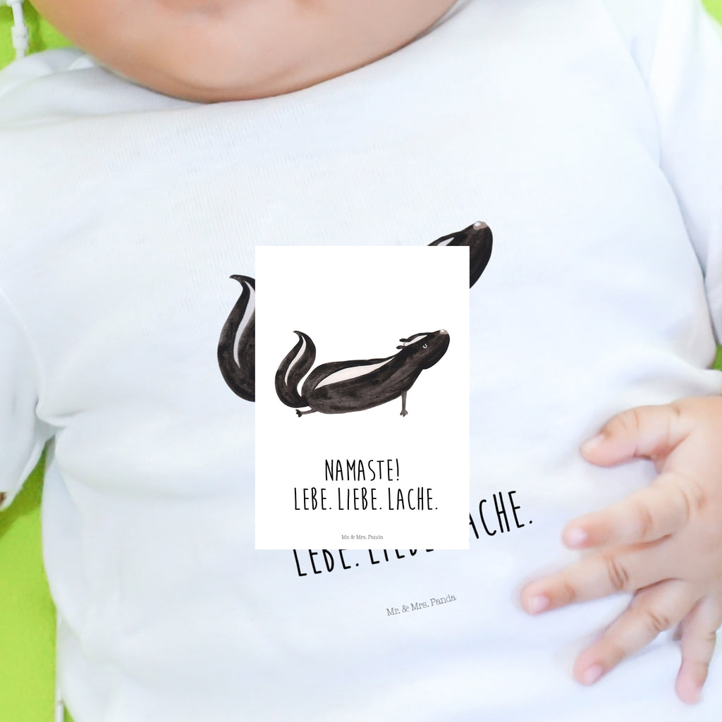 Baby Longsleeve Stinktier Yoga Mädchen, Jungen, Baby, Langarm, Bio, Kleidung, Stinktier, Skunk, Wildtier, Raubtier, Stinker, Stinki, Yoga, Namaste, Lebe, Liebe, Lache