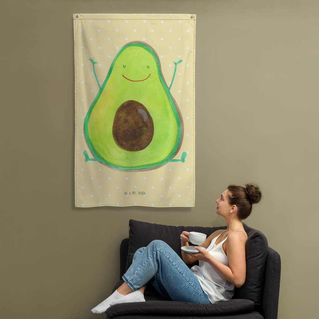 Wandteppich Avocado Happy Wandbehang, Dekoration, Boho, Wandteppich, Wandtuch, Wanddeko, Tapisserie, Tapestry, Wandbild, Textil-Kunst, Schmuck-Wandbehang, Wand Deko, Kinderzimmer, Kinderzimmer Wand, Kinderzimmer Deko, Kinderzimmer Wanddeko, Avocado, Veggie, Vegan, Gesund, Chaos