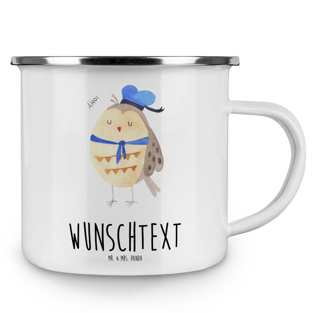 Personalisierte Emaille Tasse Eule Matrosen Emaille Tasse personalisiert, Emaille Tasse mit Namen, Campingtasse personalisiert, Namenstasse, Campingtasse bedrucken, Campinggeschirr personalsisert, tasse mit namen, personalisierte tassen, personalisierte tasse, tasse selbst gestalten, tasse bedrucken, tassen bedrucken, Eule, Eule Spruch, Eule Deko, Owl, Wortspiel lustig, Matrose, Freundin, Ehe, Seefahrer, Heimathafen, Hochzeitstag Geschenk