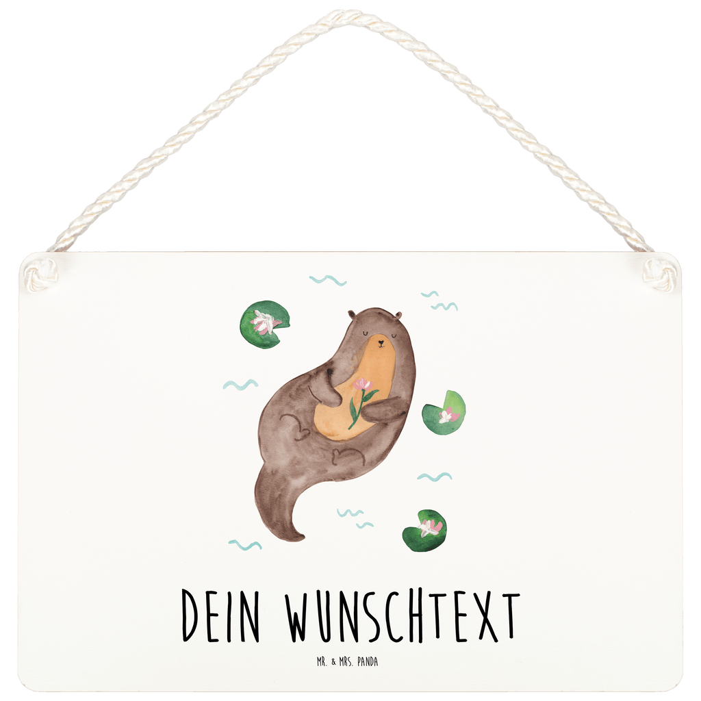 Personalisiertes Deko Schild Otter Seerose Dekoschild, Deko Schild, Schild, Tür Schild, Türschild, Holzschild, Wandschild, Wanddeko, Otter, Fischotter, Seeotter, Otter Seeotter See Otter