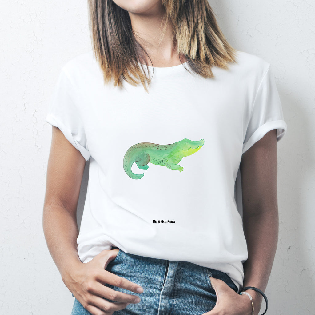 T-Shirt Standard Krokodil T-Shirt, Shirt, Tshirt, Lustiges T-Shirt, T-Shirt mit Spruch, Party, Junggesellenabschied, Jubiläum, Geburstag, Herrn, Damen, Männer, Frauen, Schlafshirt, Nachthemd, Sprüche, Meerestiere, Meer, Urlaub, Krokodil, Krokodile, verrückt sein, spontan sein, Abenteuerlust, Reiselust, Freundin, beste Freundin, Lieblingsmensch