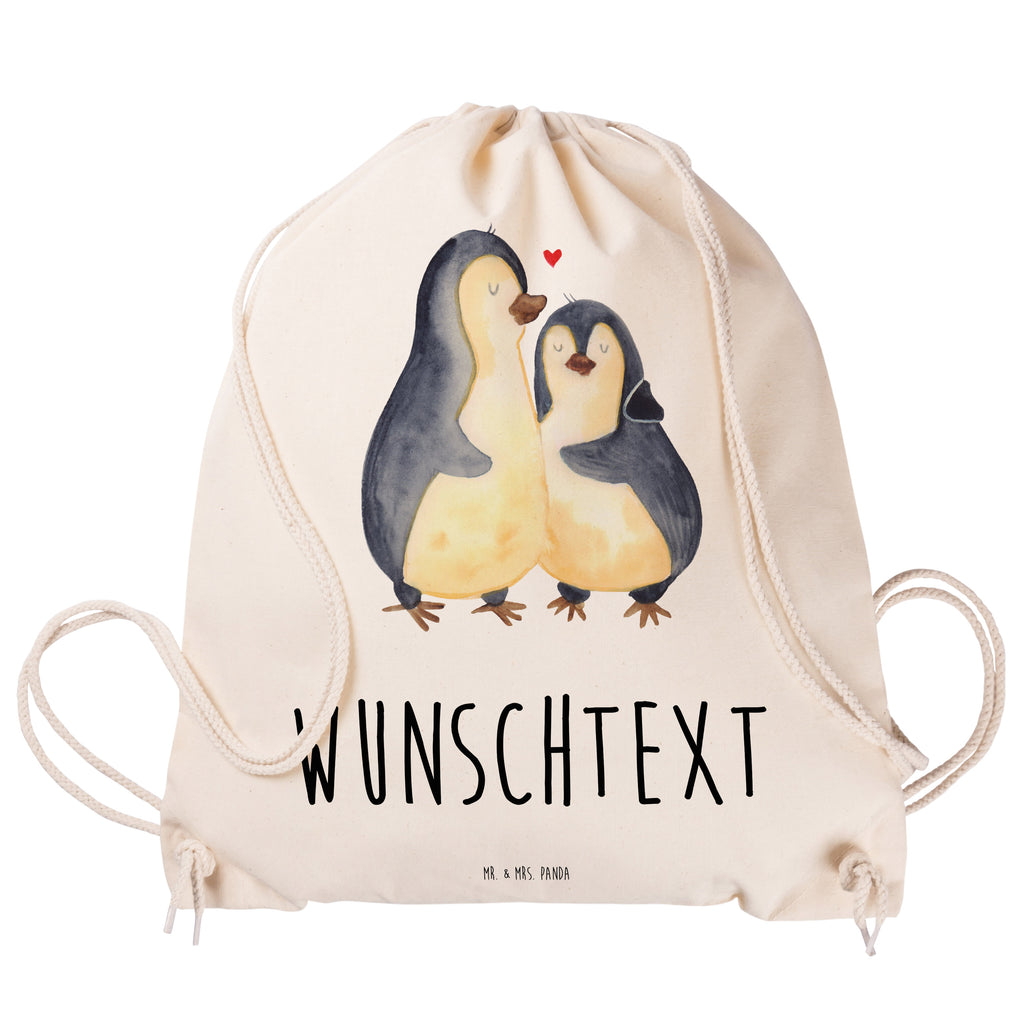 Personalisierter Sportbeutel Pinguin umarmend Personalisierter Sportbeutel, Personalisierter Beutel, Personalisierte Sporttasche, Personalisierter Tasche, Personalisierter Stoffbeutel, Personalisierter Sportbeutel Kinder, Sportbeutel mit Namen, Turnbeutel mit Namen, Beutel mit Namen, Sporttasche mit Namen, Tasche mit Namen, Stoffbeutel mit Namen, Sportbeutel Kinder mit Namen, Wunschtext, Wunschnamen, Personalisierbar, Personalisierung, Pinguin, Liebe, Liebespaar, Liebesbeweis, Liebesgeschenk, Verlobung, Jahrestag, Hochzeitstag, Hochzeit, Hochzeitsgeschenk