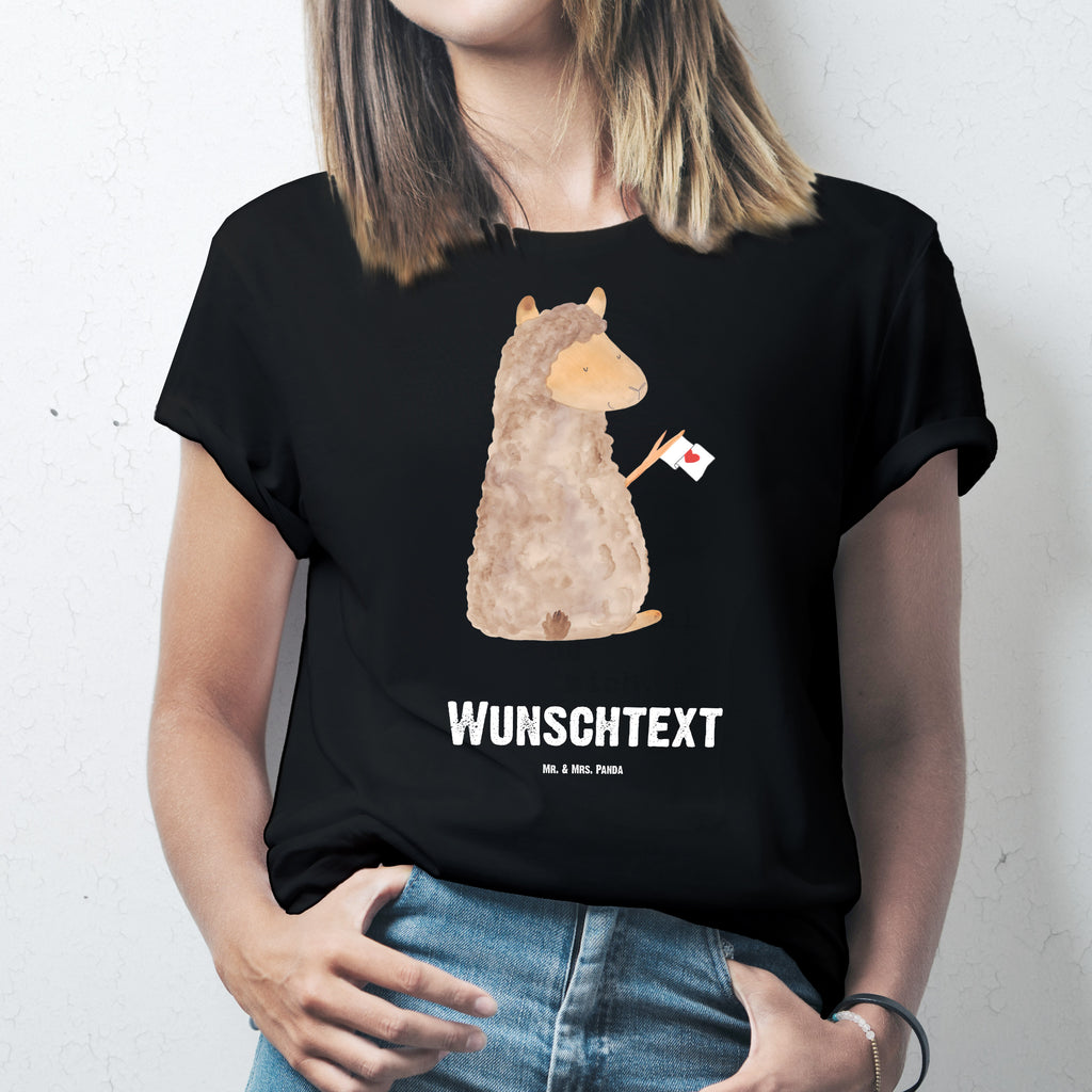 Personalisiertes T-Shirt Alpaka Fahne T-Shirt Personalisiert, T-Shirt mit Namen, T-Shirt mit Aufruck, Männer, Frauen, Alpaka, Lama, Alpakas, Lamas, Liebe