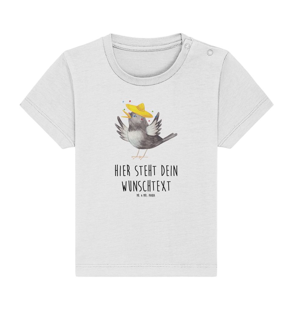 Personalisiertes Baby Shirt Rabe Sombrero Personalisiertes Baby T-Shirt, Personalisiertes Jungen Baby T-Shirt, Personalisiertes Mädchen Baby T-Shirt, Personalisiertes Shirt, Tiermotive, Gute Laune, lustige Sprüche, Tiere, Rabe, Vogel, Vögel, Spruch positiv, fröhlich sein, glücklich sein, Glück Spruch, froh, Elster, Motivation