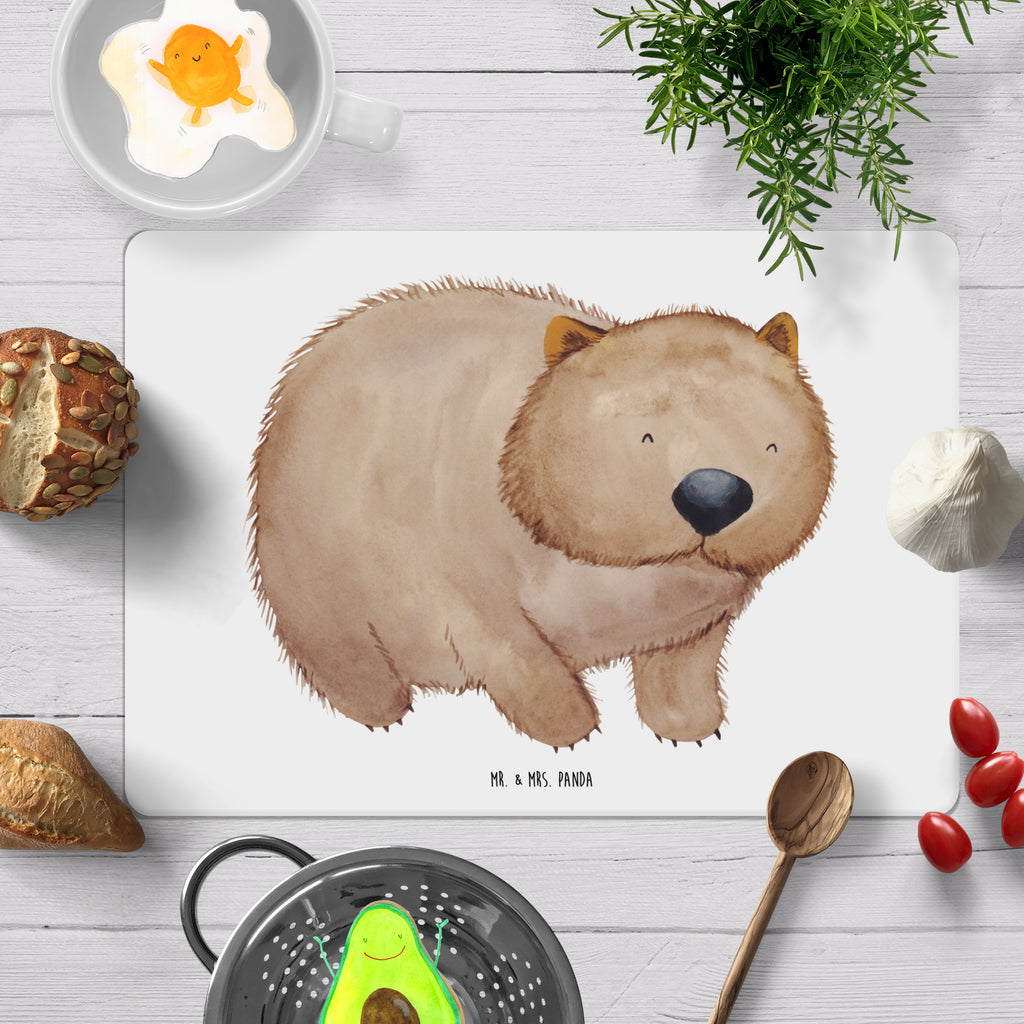 Tischset Wombat Tischset, Tischuntersetzer, Platzset, Tischsets abwaschbar, Tischunterlage, Tiermotive, Gute Laune, lustige Sprüche, Tiere, Wombat, Das Leben ist schön, Motivation, Spruch, Australien