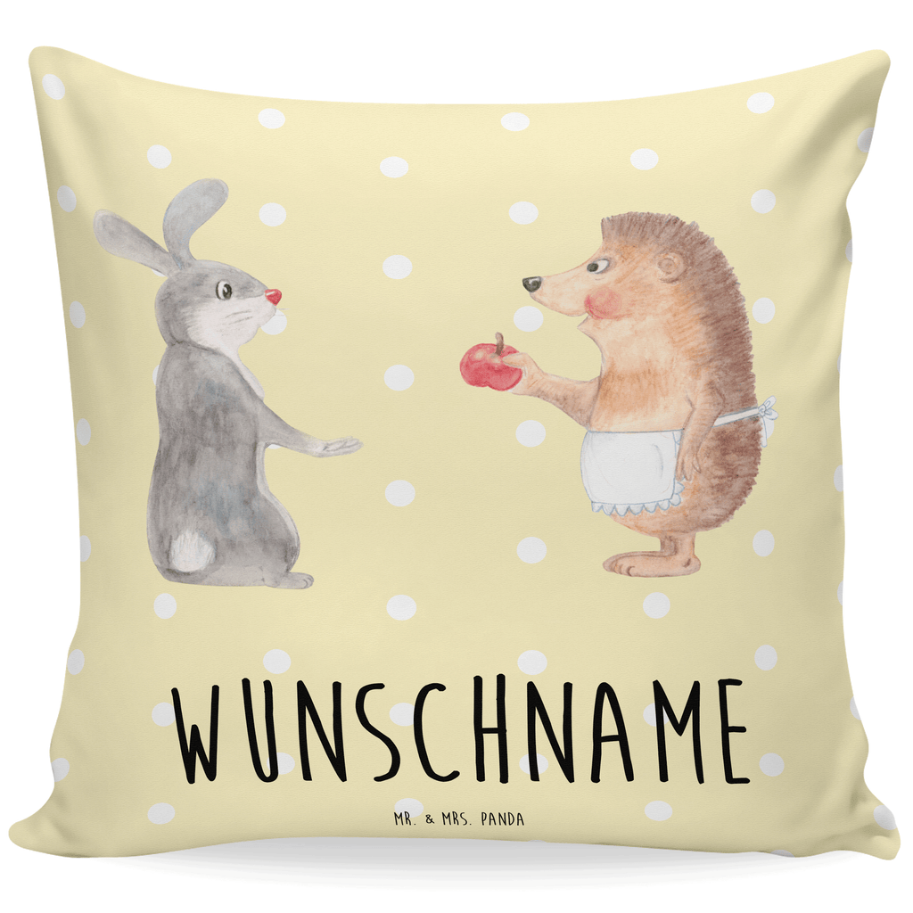 Personalisiertes Kissen Liebe ist nie ohne Schmerz Kissen, personalisiert, Name, Wunschname, bedrucken, Kopfkissen, Tiermotive, Gute Laune, lustige Sprüche, Tiere, Igel und Hase, Igel, Hase, Liebe Spruch, Liebeskummer Geschenk, Herzschmerz, Trösten, Trennungsschmerz, Spruch romantisch