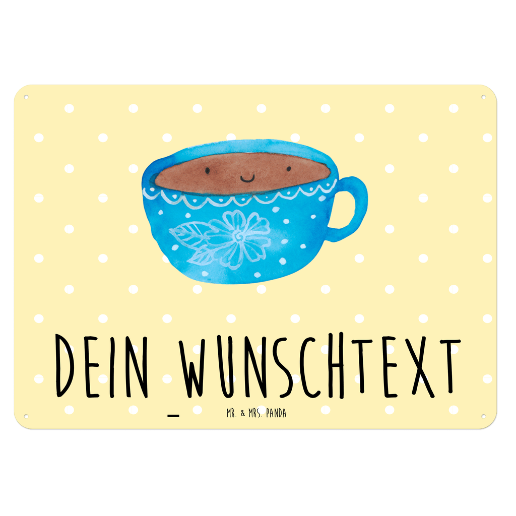 Personalisiertes Blechschild Kaffee Tasse Blechschild, Metallschild, Geschenk Schild, Schild, Magnet-Metall-Schild, Deko Schild, Wandschild, Wand-Dekoration, Türschild, Tiermotive, Gute Laune, lustige Sprüche, Tiere, Kaffee, Tasse, Liebe, Geschmack, Genuss, Glücklich