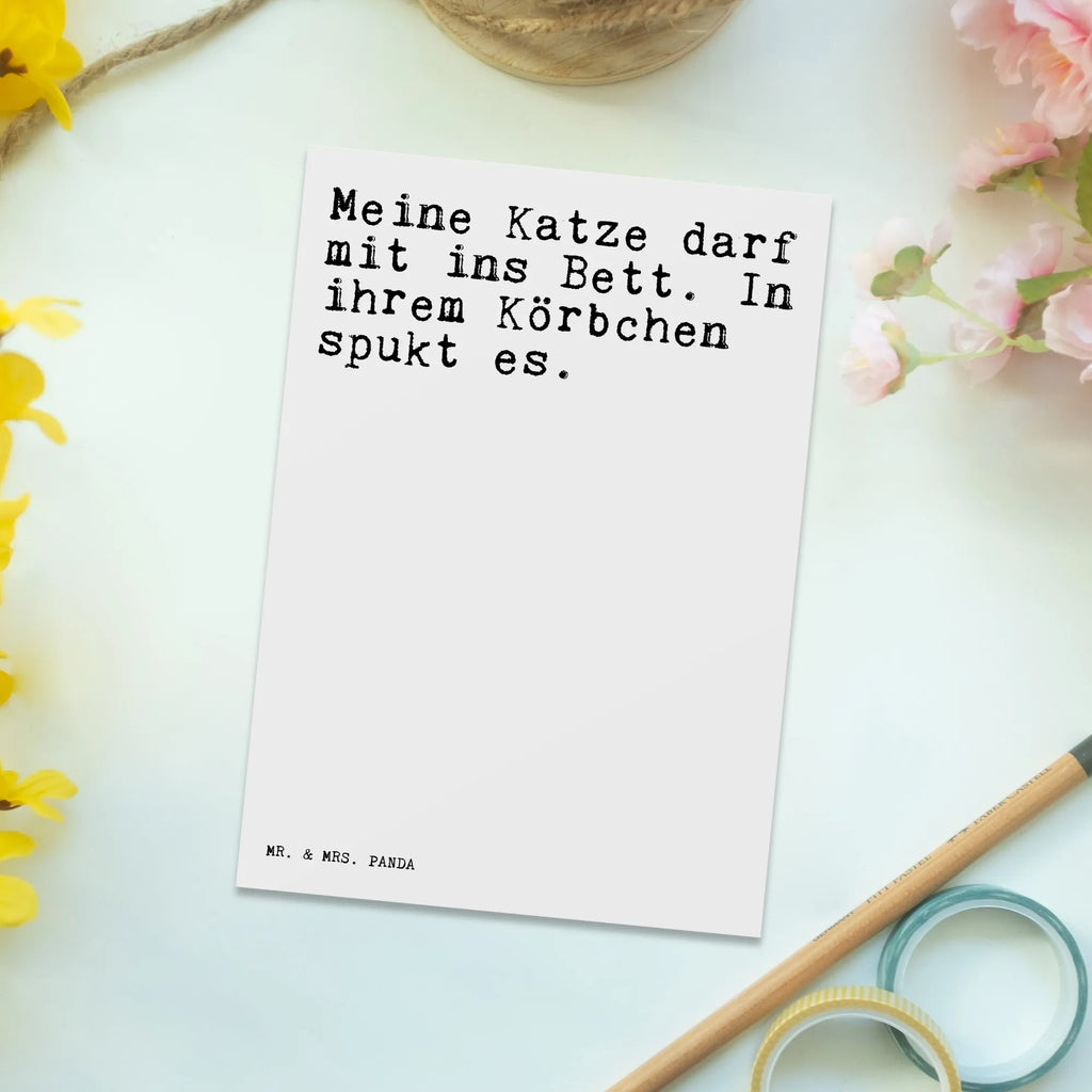 Postkarte Meine Katze darf mit... Postkarte, Karte, Geschenkkarte, Grußkarte, Einladung, Ansichtskarte, Geburtstagskarte, Einladungskarte, Dankeskarte, Ansichtskarten, Einladung Geburtstag, Einladungskarten Geburtstag, Spruch, Sprüche, lustige Sprüche, Weisheiten, Zitate, Spruch Geschenke, Spruch Sprüche Weisheiten Zitate Lustig Weisheit Worte