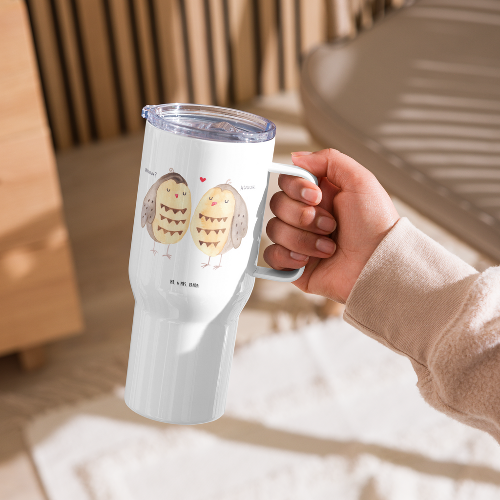 XXL Thermobecher Eulen Liebe Thermobecher, XL Thermobecher, Reisebecher, XL Reisetasse, Großer Thermobecher, Autobecher, Jumbo Becher, Eule, Eule Deko, Liebe, Hochzeit Spruch, Owl, All you need is love, Liebe Spruch, Freundin Geschenk, Freund, Wortspiel lustig