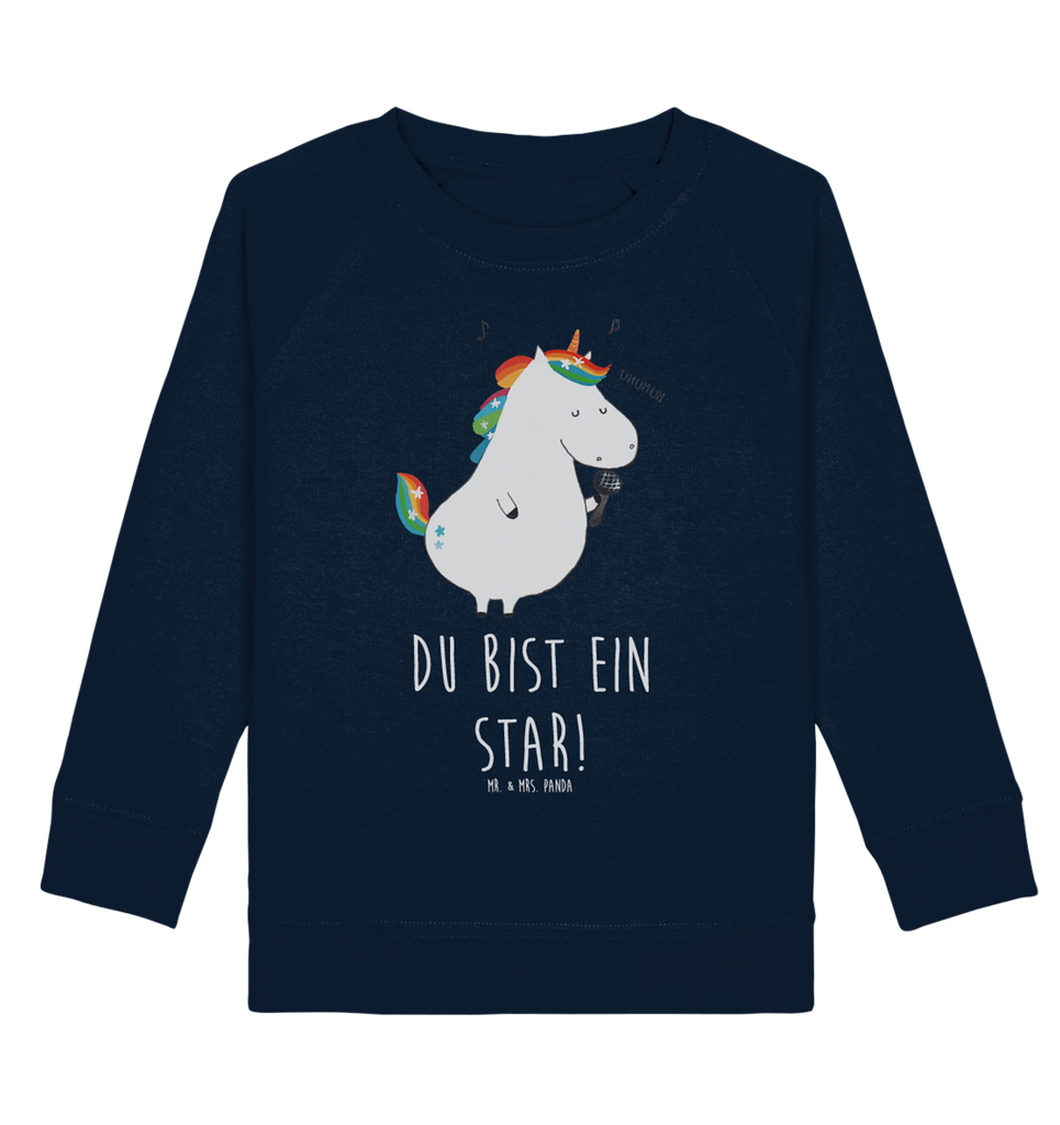 Organic Kinder Pullover Einhorn Sänger Kinder Pullover, Kinder Sweatshirt, Jungen, Mädchen, Einhorn, Einhörner, Einhorn Deko, Pegasus, Unicorn, Glitzer, Konfetti, Party, Geburtstag, Feier, Fest, Disco, Sängerin, Sänger, Freundin