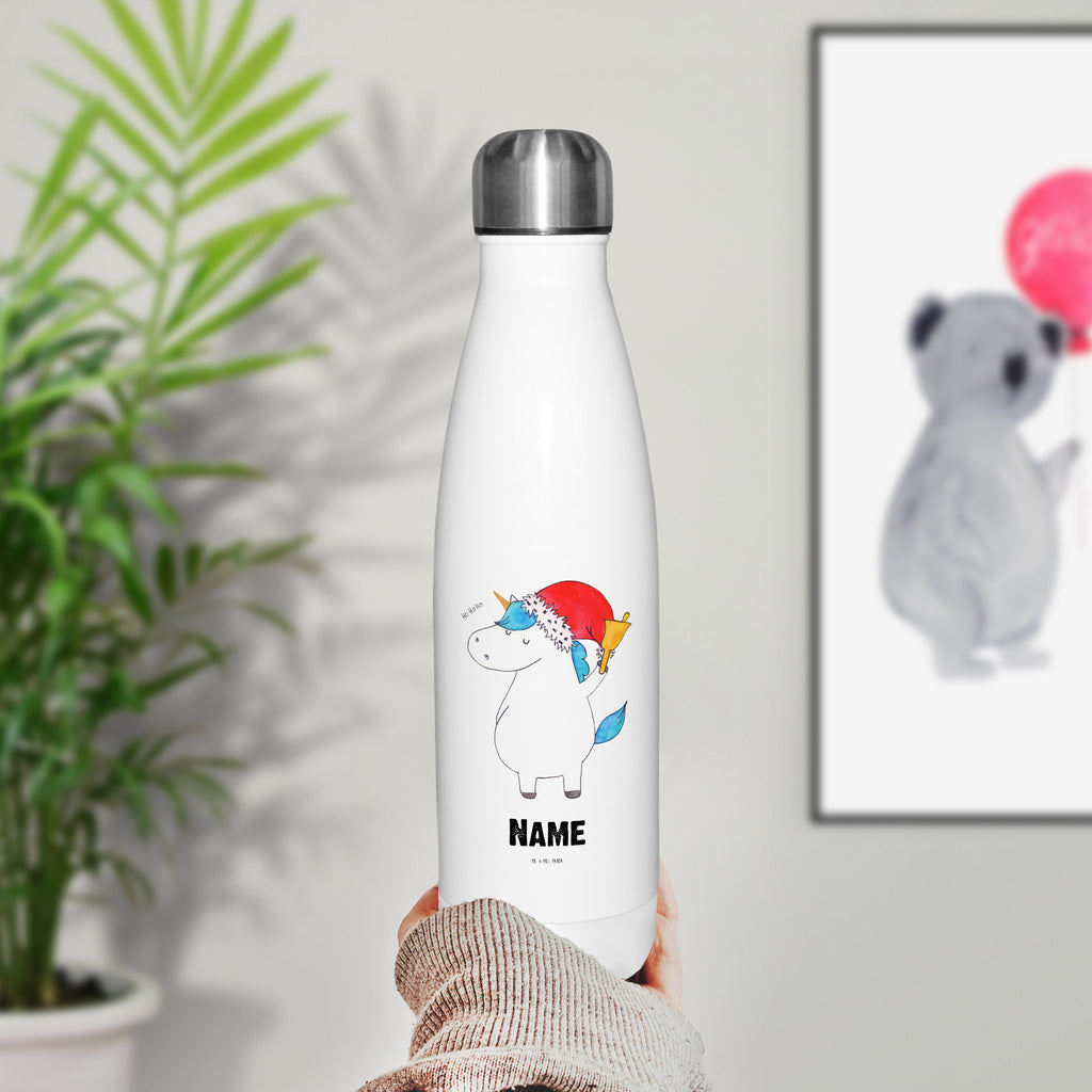 Personalisierte Thermosflasche Einhorn Weihnachtsmann Personalisierte Isolierflasche, Personalisierte Thermoflasche, Personalisierte Trinkflasche, Trinkflasche Mit Namen, Wunschname, Bedrucken, Namensflasche, Einhorn, Einhörner, Einhorn Deko, Pegasus, Unicorn, Gin, Schokolade, Schoki, Weihnachten, Weihnachtsmann, Nikolaus, Wunschzettel, Wunschliste, Feenstaub