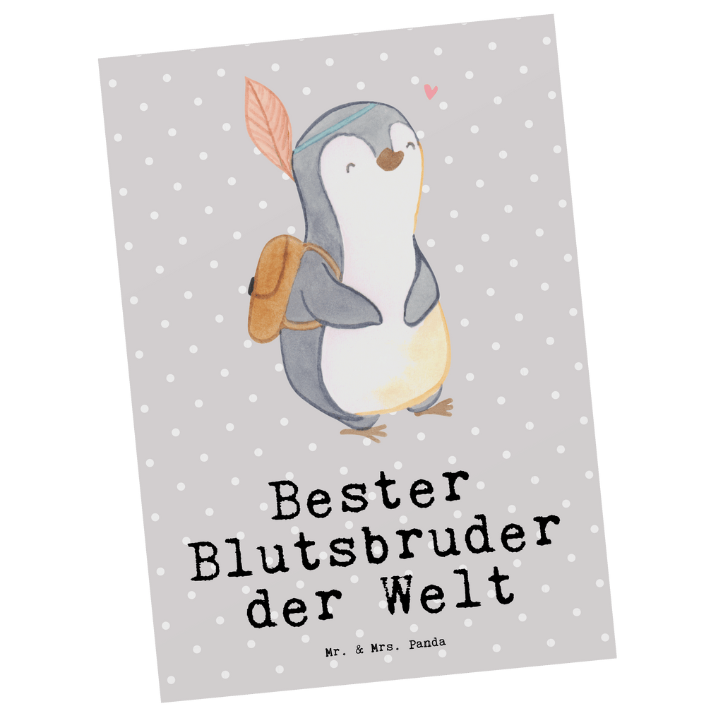 Postkarte Pinguin Bester Blutsbruder der Welt Postkarte, Karte, Geschenkkarte, Grußkarte, Einladung, Ansichtskarte, Geburtstagskarte, Einladungskarte, Dankeskarte, Ansichtskarten, Einladung Geburtstag, Einladungskarten Geburtstag, für, Dankeschön, Geschenk, Schenken, Geburtstag, Geburtstagsgeschenk, Geschenkidee, Danke, Bedanken, Mitbringsel, Freude machen, Geschenktipp, Blutsbruder, Blutsgeschwister, Freund, Brüder, Geschwister, Bruderherz, Brother, Familie, Kleinigkeit, Bester, Sido