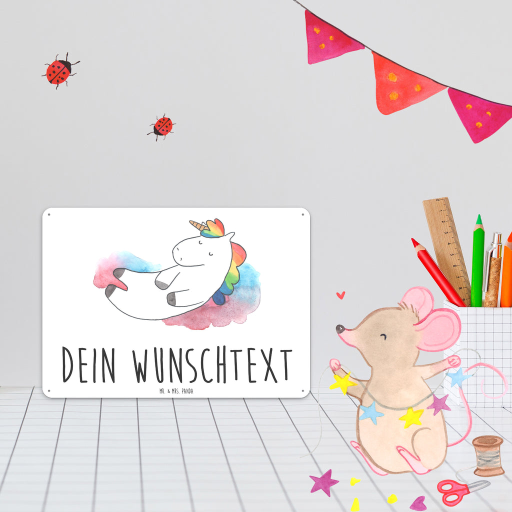 Personalisiertes Blechschild Einhorn Wolke 7 Blechschild, Metallschild, Geschenk Schild, Schild, Magnet-Metall-Schild, Deko Schild, Wandschild, Wand-Dekoration, Türschild, Einhorn, Einhörner, Einhorn Deko, Pegasus, Unicorn, verliebt, Menschen, witzig, lustig, Geschenk, Glaube, Realität, Lächeln