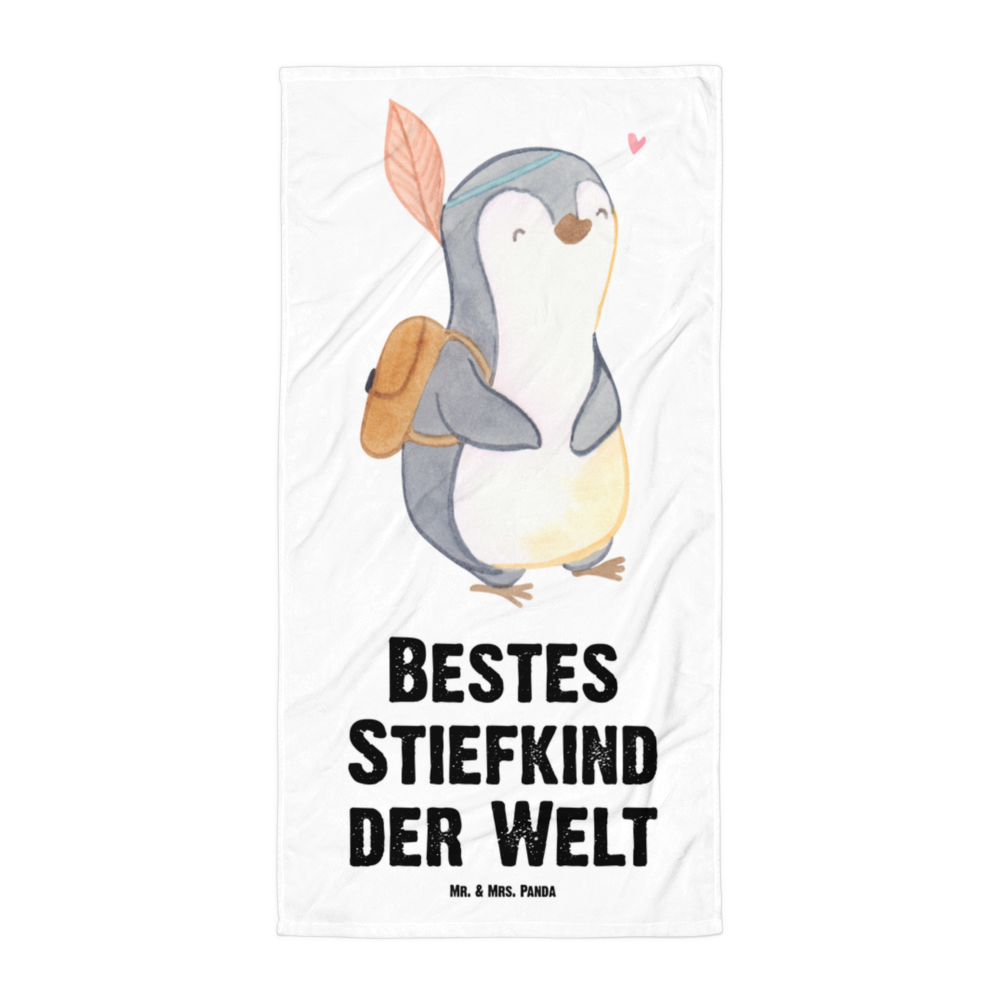 XL Badehandtuch Pinguin Bestes Stiefkind der Welt Handtuch, Badetuch, Duschtuch, Strandtuch, Saunatuch, für, Dankeschön, Geschenk, Schenken, Geburtstag, Geburtstagsgeschenk, Geschenkidee, Danke, Bedanken, Mitbringsel, Freude machen, Geschenktipp, Stiefkind, angeheiratet, Kinder, Kind, Kid, Kids, Kiddy, Bestes, Tochter, Sohn, Nachwuchs, Geburt, Liebling, Taufe