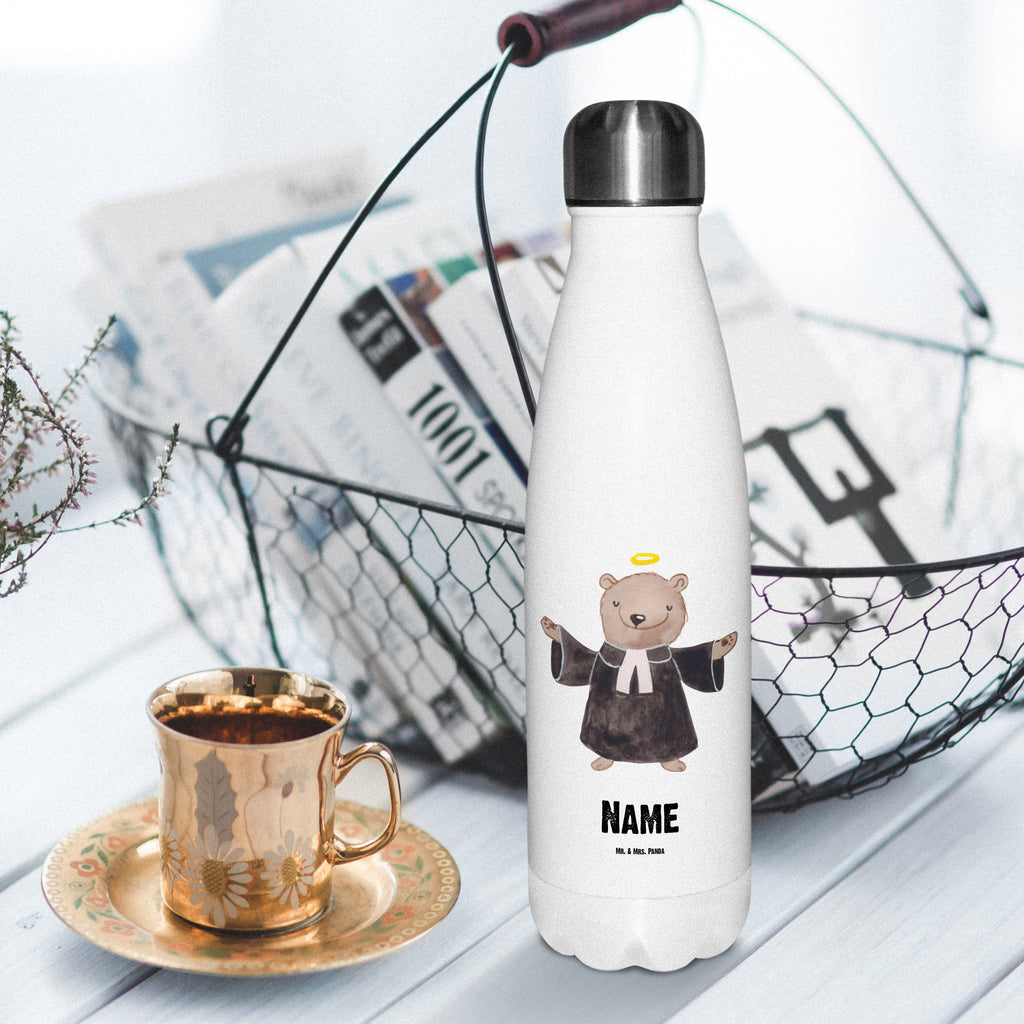 Personalisierte Thermosflasche Pastor mit Herz Personalisierte Isolierflasche, Personalisierte Thermoflasche, Personalisierte Trinkflasche, Trinkflasche Mit Namen, Wunschname, Bedrucken, Namensflasche, Beruf, Ausbildung, Jubiläum, Abschied, Rente, Kollege, Kollegin, Geschenk, Schenken, Arbeitskollege, Mitarbeiter, Firma, Danke, Dankeschön, Pastor, Diener Gottes<br />Geistlicher, Pfarrer, Prediger<br />Priester, Theologe, Kirche