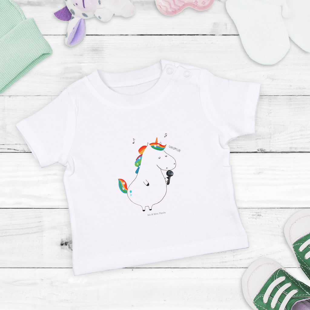 Organic Baby Shirt Einhorn Sänger Baby T-Shirt, Jungen Baby T-Shirt, Mädchen Baby T-Shirt, Shirt, Einhorn, Einhörner, Einhorn Deko, Pegasus, Unicorn, Glitzer, Konfetti, Party, Geburtstag, Feier, Fest, Disco, Sängerin, Sänger, Freundin