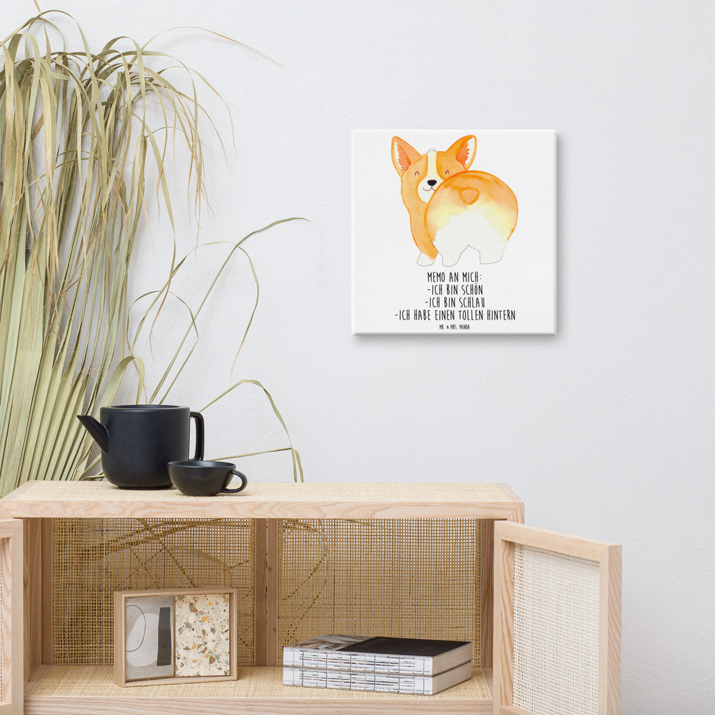 Leinwand Bild Corgi Po Leinwand, Bild, Kunstdruck, Wanddeko, Dekoration, Hund, Hundemotiv, Haustier, Hunderasse, Tierliebhaber, Hundebesitzer, Sprüche, Corgie, Hundeliebe, Motivation, Selbstliebe, Spruch