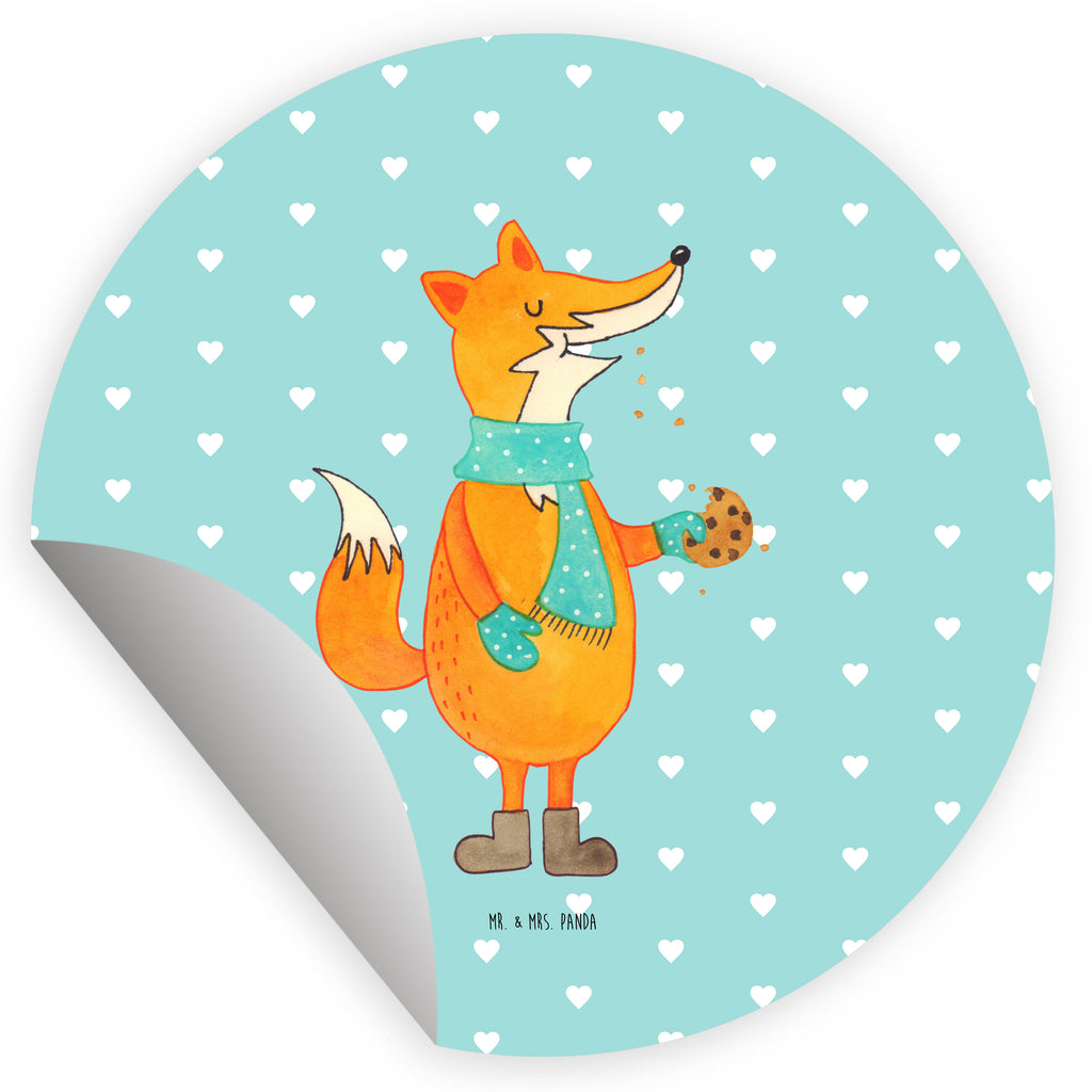 Rund Aufkleber Fuchs Keks Sticker, Aufkleber, Etikett, Fuchs, Füchse, Backen Spruch, Kekse, Winter, Weihnachtszeit, Plätzchen, Liebe, Küche Deko