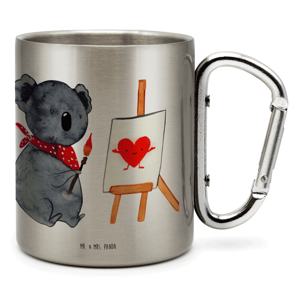 Edelstahlbecher Koala Künstler Edelstahltasse, Karabiner, Edelstahlbecher, Outdoor, Camping, Tasse, Becher, Koala, Koalabär, Liebe, Liebensbeweis, Liebesgeschenk, Gefühle, Künstler, zeichnen