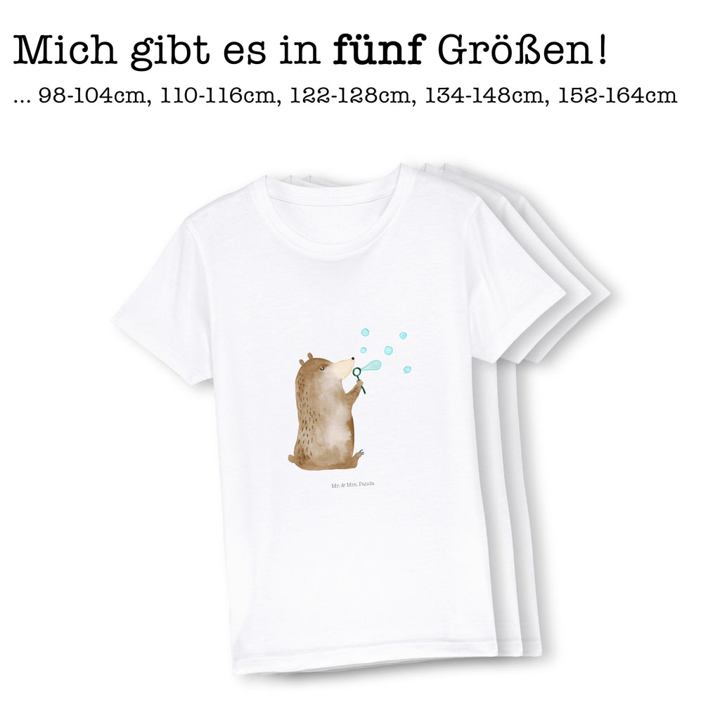 Organic Kinder T-Shirt Bär Seifenblasen Kinder T-Shirt, Kinder T-Shirt Mädchen, Kinder T-Shirt Jungen, Bär, Teddy, Teddybär, Seifenblasen Bär Lustig Sein Glücklich Traurig Happy