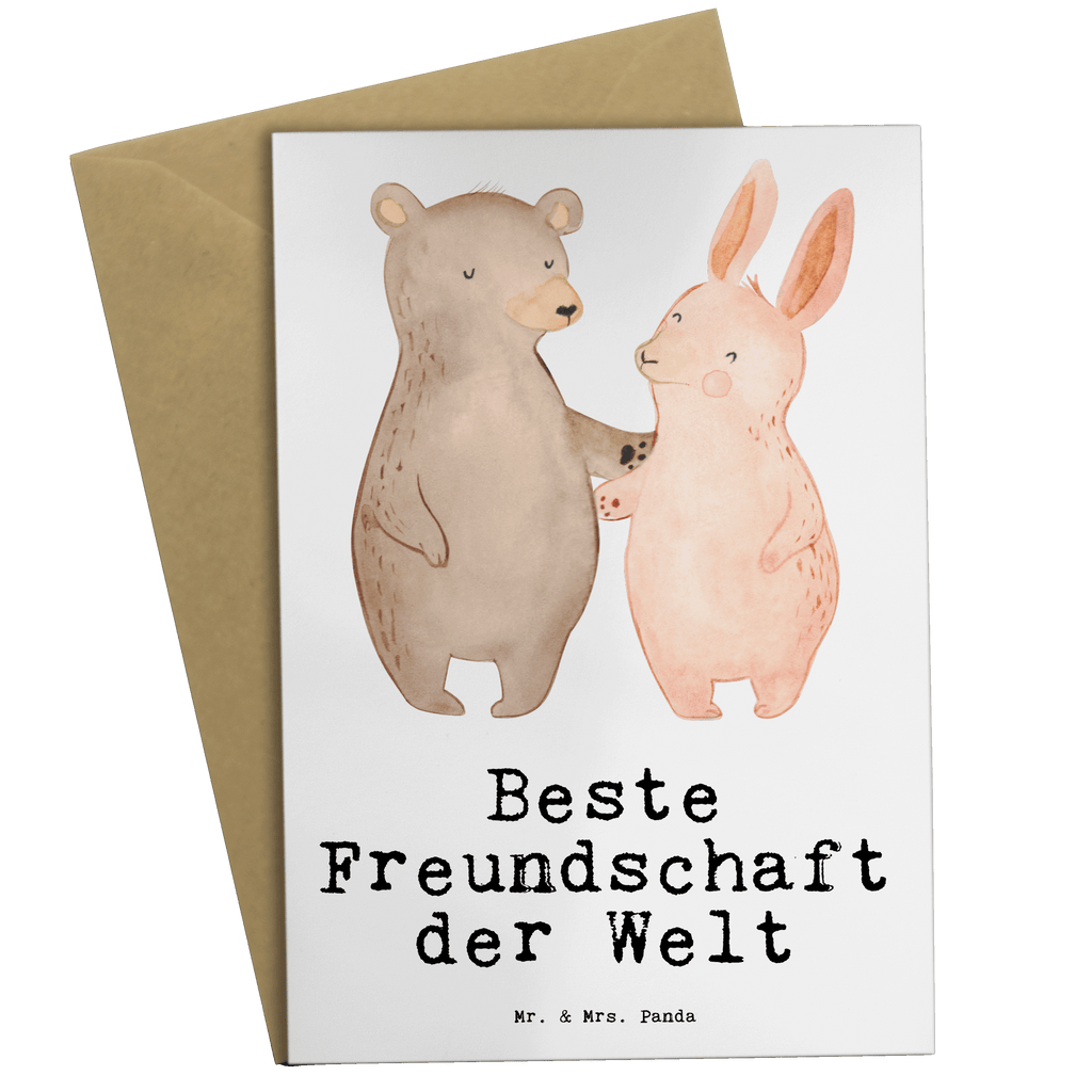 Grußkarte Hase Beste Freundschaft der Welt Grußkarte, Klappkarte, Einladungskarte, Glückwunschkarte, Hochzeitskarte, Geburtstagskarte, Karte, Ansichtskarten, für, Dankeschön, Geschenk, Schenken, Geburtstag, Geburtstagsgeschenk, Geschenkidee, Danke, Bedanken, Mitbringsel, Freude machen, Geschenktipp, Freundschaft, Freunde, Freunde fürs Leben, best friends, Freundin, Freund, Clique, Kumpel, bae, bff