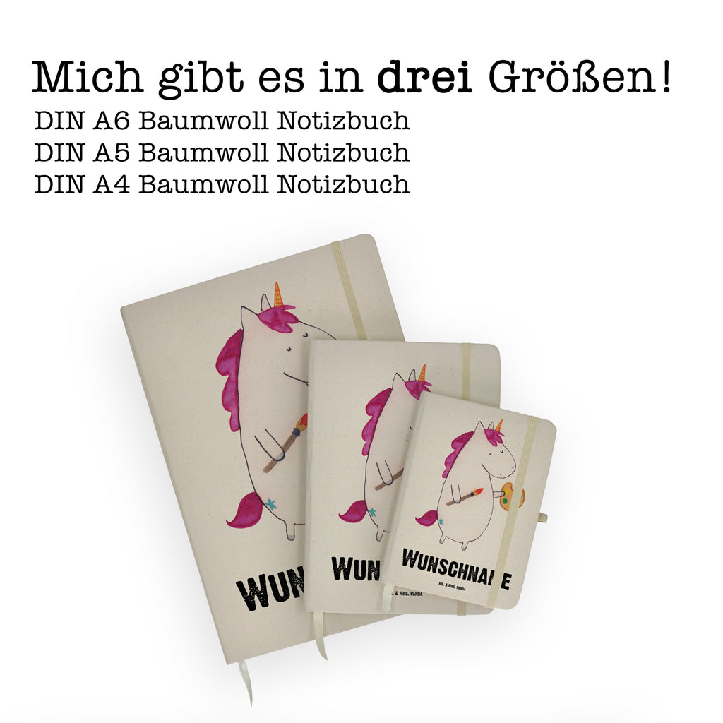 DIN A4 Personalisiertes Notizbuch Einhorn Künstler Personalisiertes Notizbuch, Notizbuch mit Namen, Notizbuch bedrucken, Personalisierung, Namensbuch, Namen, Einhorn, Einhörner, Einhorn Deko, Pegasus, Unicorn, Englisch, Künstler, Artist, Malen, Zeichnen, Welt, Farbe, Stift, Pinsel, Geschenk, Maler