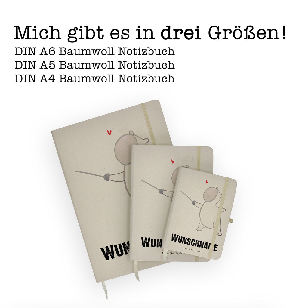 DIN A4 Personalisiertes Notizbuch Panda Fechten Personalisiertes Notizbuch, Notizbuch mit Namen, Notizbuch bedrucken, Personalisierung, Namensbuch, Namen, Geschenk, Sport, Sportart, Hobby, Schenken, Danke, Dankeschön, Auszeichnung, Gewinn, Sportler, Fechten, Fechter Bund, Fecht Verein, Fecht Club