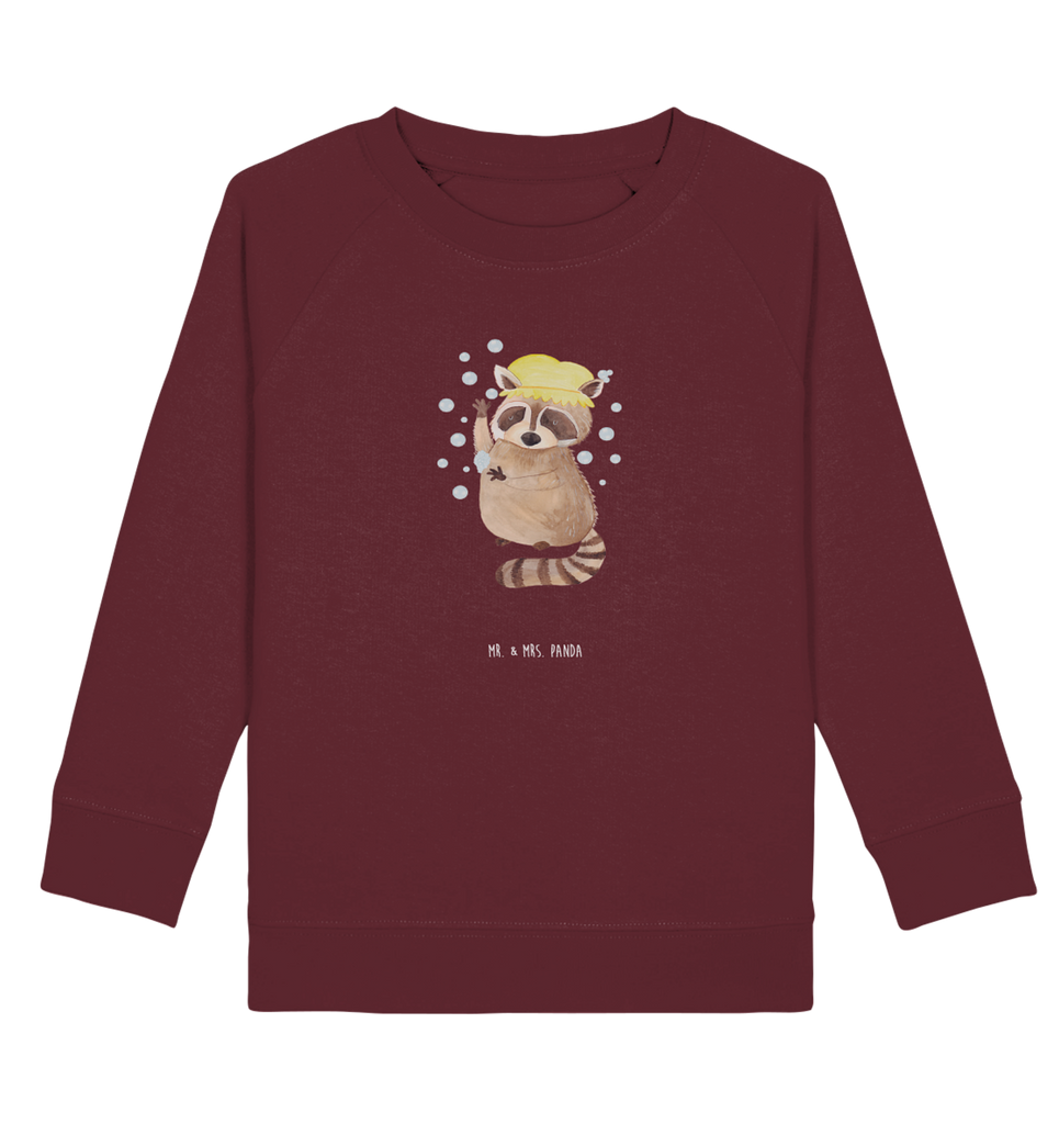 Organic Kinder Pullover Waschbär Kinder Pullover, Kinder Sweatshirt, Jungen, Mädchen, Tiermotive, Gute Laune, lustige Sprüche, Tiere, Waschbär, Tagträumen, Plan, Fröhlich, waschen, Seifenblasen