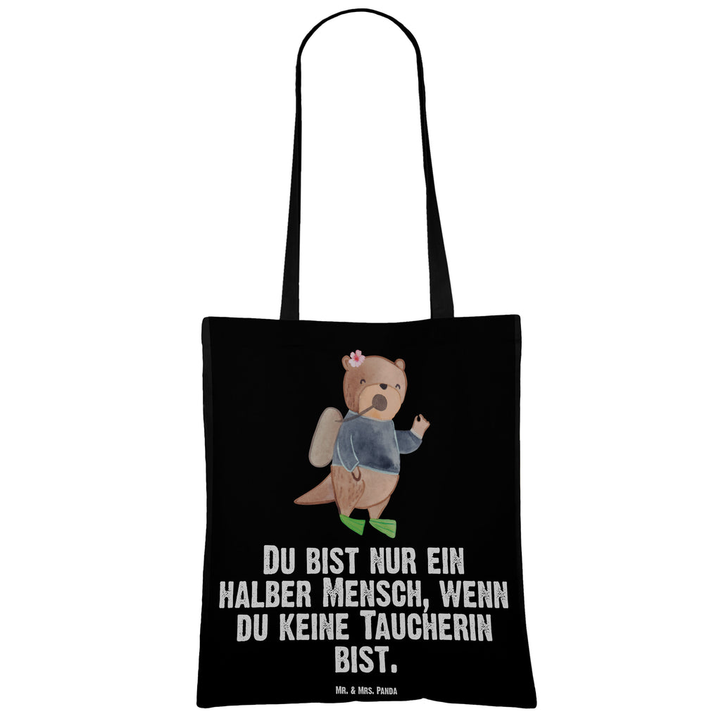 Tragetasche Taucherin mit Herz Beuteltasche, Beutel, Einkaufstasche, Jutebeutel, Stoffbeutel, Tasche, Shopper, Umhängetasche, Strandtasche, Schultertasche, Stofftasche, Tragetasche, Badetasche, Jutetasche, Einkaufstüte, Laptoptasche, Beruf, Ausbildung, Jubiläum, Abschied, Rente, Kollege, Kollegin, Geschenk, Schenken, Arbeitskollege, Mitarbeiter, Firma, Danke, Dankeschön