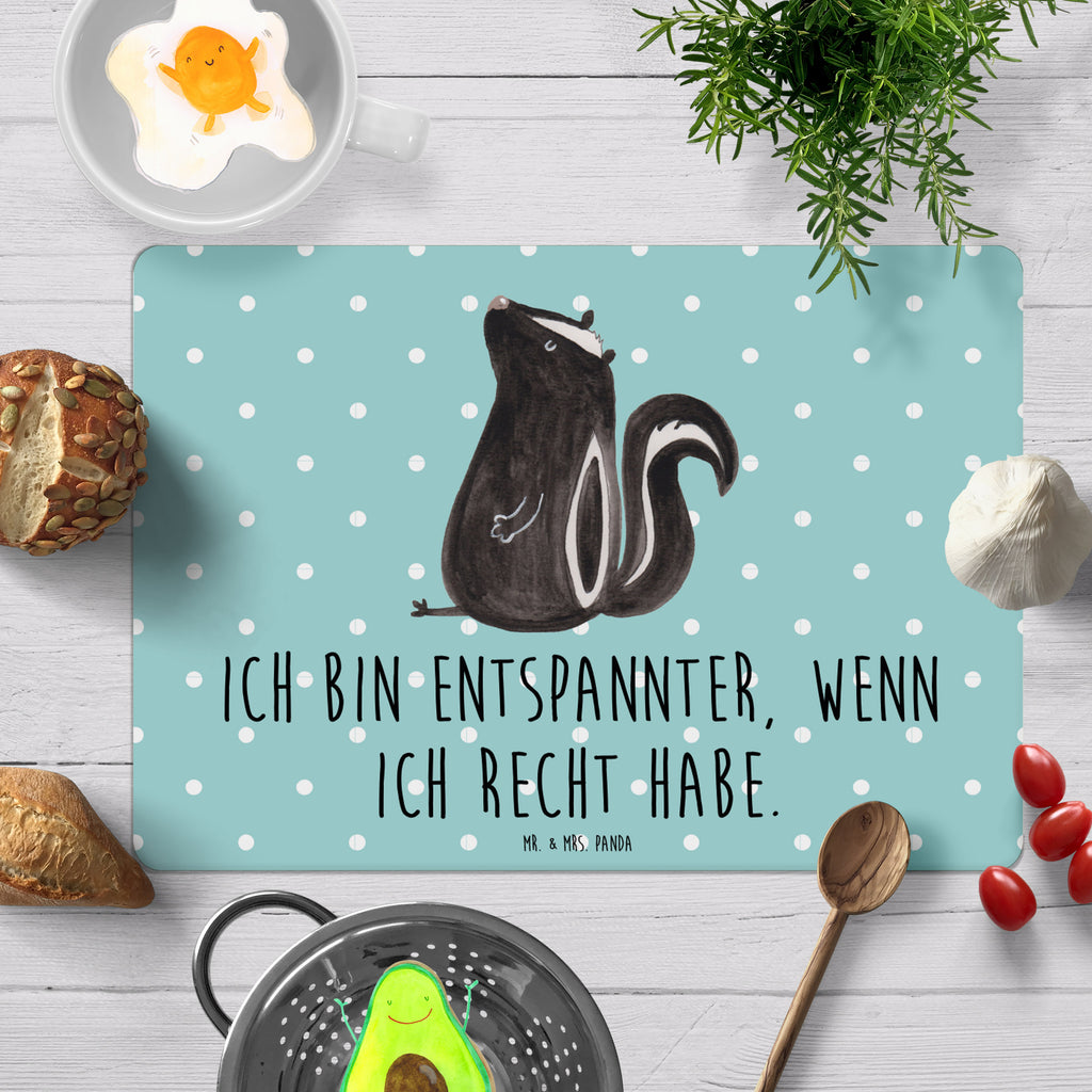 Tischset Stinktier sitzend Tischset, Tischuntersetzer, Platzset, Tischsets abwaschbar, Tischunterlage, Stinktier, Skunk, Wildtier, Raubtier, Stinker, Stinki, Spruch, Büro, Recht, Besserwisser