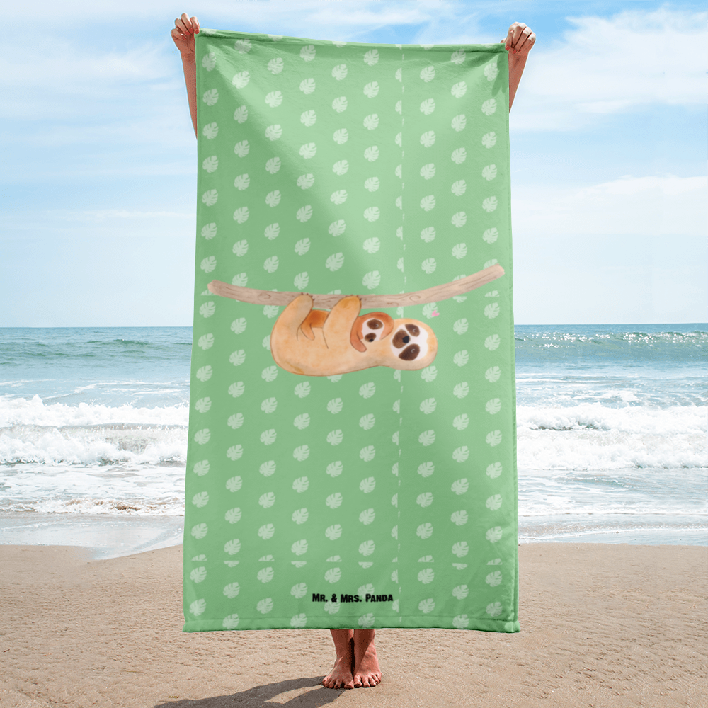 XL Badehandtuch Faultier mit Kind Handtuch, Badetuch, Duschtuch, Strandtuch, Saunatuch, Faultier, Faultier Geschenk, Faultier Deko, Kind, Baby, Liebe, Mutter, Mama, Geburt, Kinder, Faulheit, Spaß, Niedlichkeit