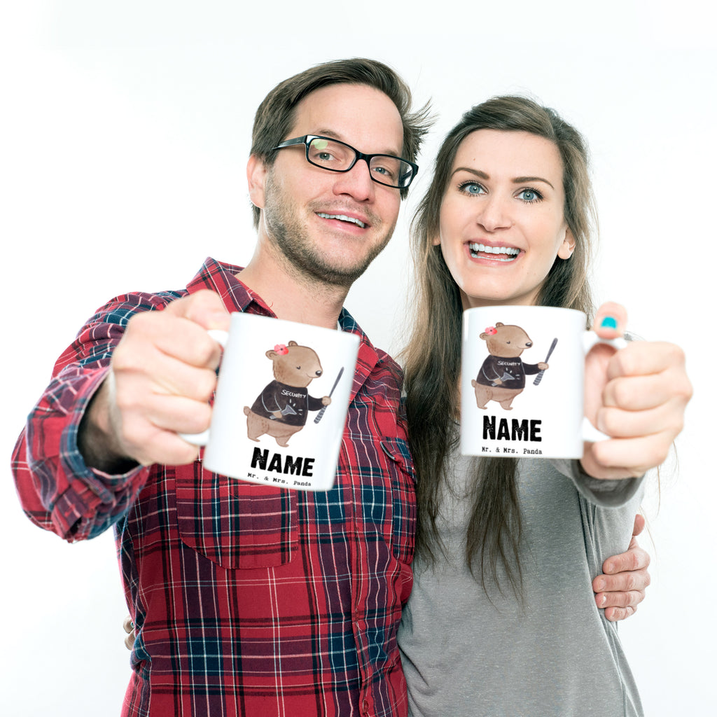 Personalisierte Tasse Security Mitarbeiterin mit Herz Personalisierte Tasse, Namenstasse, Wunschname, Personalisiert, Tasse, Namen, Drucken, Tasse mit Namen, Beruf, Ausbildung, Jubiläum, Abschied, Rente, Kollege, Kollegin, Geschenk, Schenken, Arbeitskollege, Mitarbeiter, Firma, Danke, Dankeschön