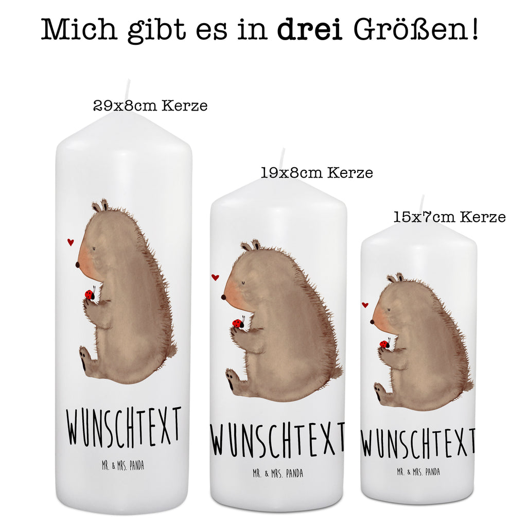 Personalisierte Kerze Bär mit Marienkäfer Kerze, Taufkerze, Kommunionskerze, Geburtstagskerze, Geschenk Kerze, Taufgeschenk Kerze, Kerze mit Druck, Besondere Kerze, Geschenkidee Kerze, Kerze für Kommunion, Bär, Teddy, Teddybär, Marienkäfer, Liebe, Freiheit, Motivation, Das Leben ist schön