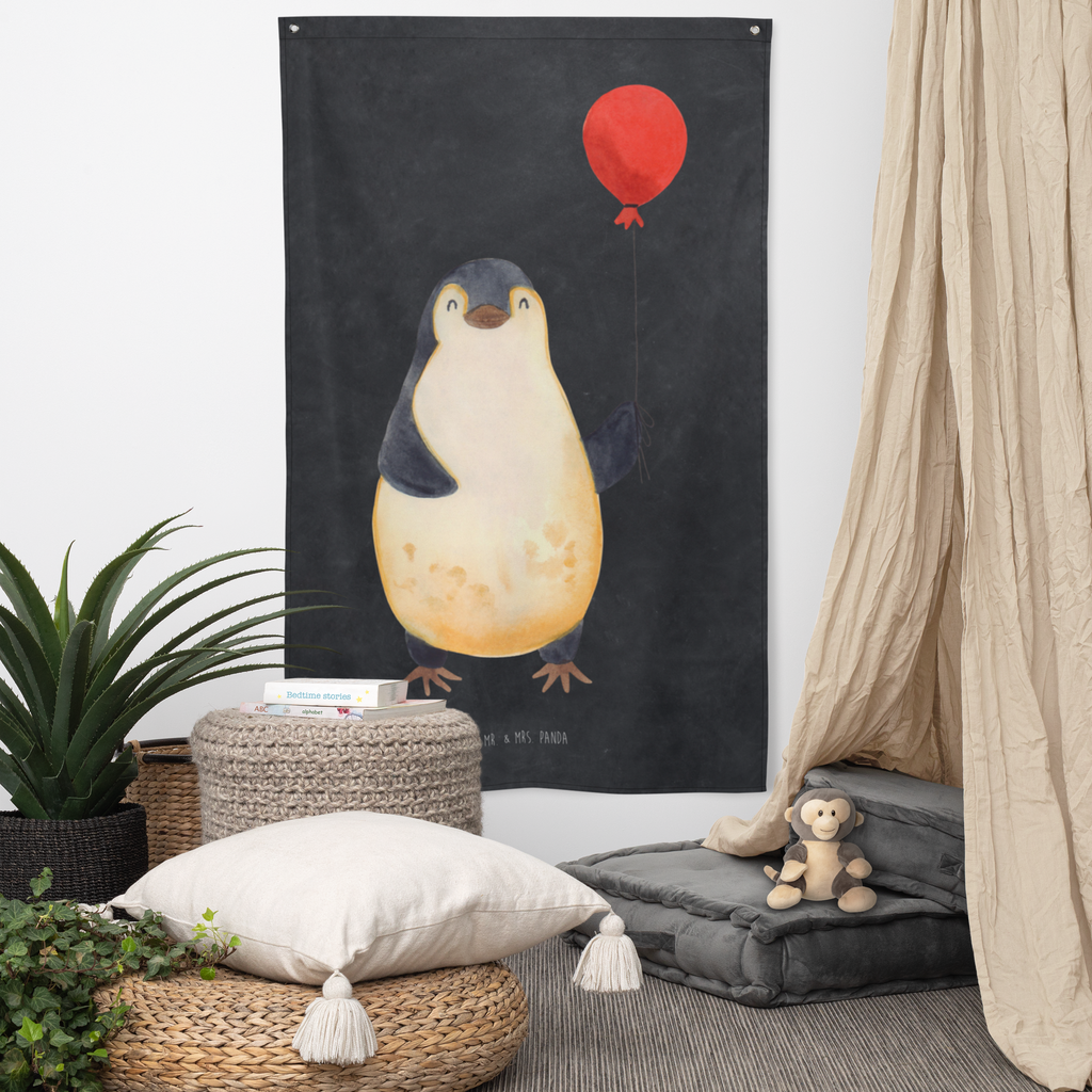 Wandteppich Pinguin Luftballon Wandbehang, Dekoration, Boho, Wandteppich, Wandtuch, Wanddeko, Tapisserie, Tapestry, Wandbild, Textil-Kunst, Schmuck-Wandbehang, Wand Deko, Kinderzimmer, Kinderzimmer Wand, Kinderzimmer Deko, Kinderzimmer Wanddeko, Pinguin, Pinguine, Luftballon, Tagträume, Lebenslust, Geschenk Freundin, Geschenkidee, beste Freundin, Motivation, Neustart, neues Leben, Liebe, Glück