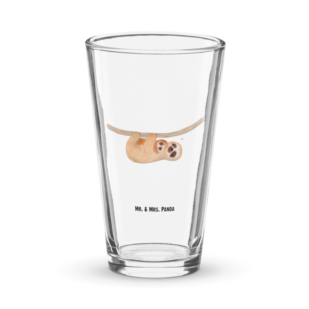 Premium Trinkglas Faultier mit Kind Trinkglas, Glas, Pint Glas, Bierglas, Cocktail Glas, Wasserglas, Faultier, Faultier Geschenk, Faultier Deko, Kind, Baby, Liebe, Mutter, Mama, Geburt, Kinder, Faulheit, Spaß, Niedlichkeit