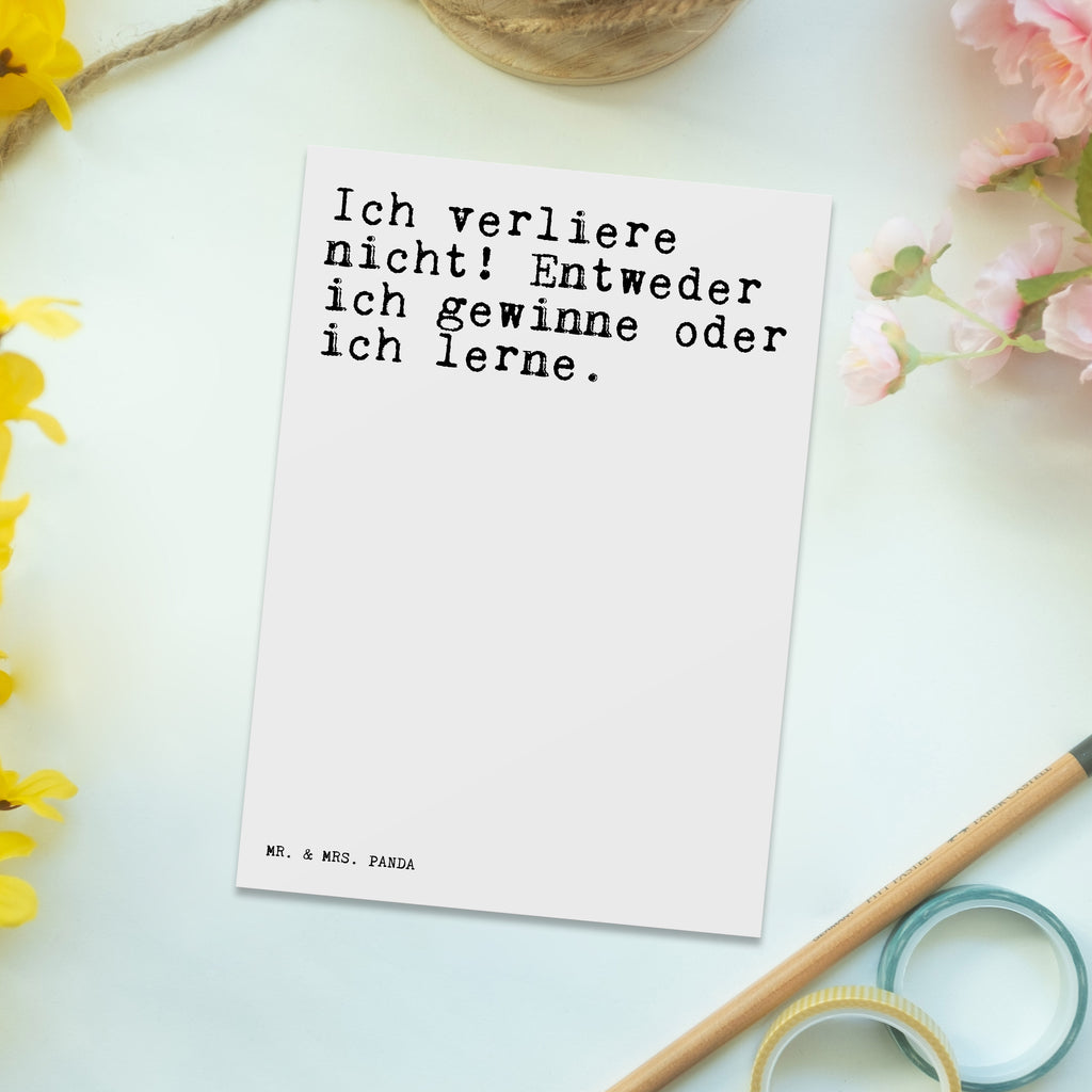 Postkarte Sprüche und Zitate Ich verliere nicht! Entweder ich gewinne oder ich lerne. Postkarte, Karte, Geschenkkarte, Grußkarte, Einladung, Ansichtskarte, Geburtstagskarte, Einladungskarte, Dankeskarte, Ansichtskarten, Einladung Geburtstag, Einladungskarten Geburtstag, Spruch, Sprüche, lustige Sprüche, Weisheiten, Zitate, Spruch Geschenke, Spruch Sprüche Weisheiten Zitate Lustig Weisheit Worte