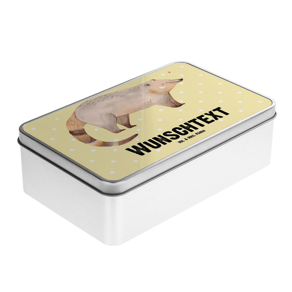 Personalisierte Metalldose Nasenbär Personalisierte Metalldose, Dose mit Namen, Namensdose, Kiste mit Namen, Namenskiste, Tiermotive, Gute Laune, lustige Sprüche, Tiere, Nasenbär, Nasenbären, Rüsselbär, Bär