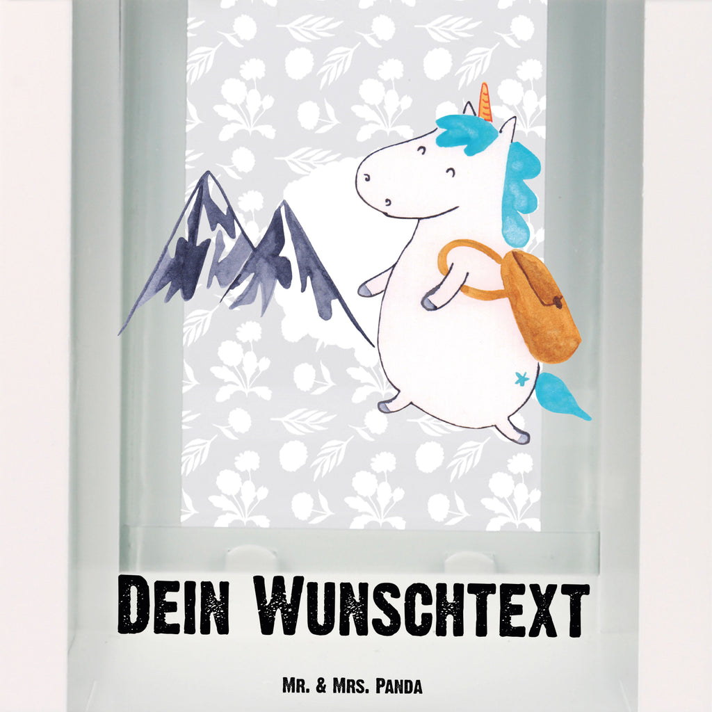 Personalisierte Deko Laterne Einhorn Bergsteiger Gartenlampe, Gartenleuchte, Gartendekoration, Gartenlicht, Laterne kleine Laternen, XXL Laternen, Laterne groß, Einhorn, Einhörner, Einhorn Deko, Pegasus, Unicorn, Bergsteiger, Abenteuer, Berge, Abenteurer, Weltenbummler, Weltreise, Reisen, Urlaub, Entdecker