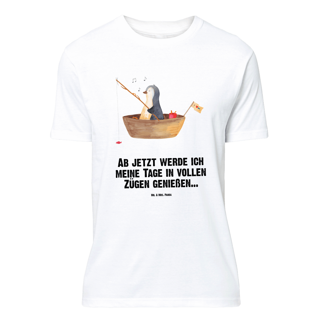 T-Shirt Standard Pinguin Angelboot T-Shirt, Shirt, Tshirt, Lustiges T-Shirt, T-Shirt mit Spruch, Party, Junggesellenabschied, Jubiläum, Geburstag, Herrn, Damen, Männer, Frauen, Schlafshirt, Nachthemd, Sprüche, Pinguin, Pinguine, Angeln, Boot, Angelboot, Lebenslust, Leben, genießen, Motivation, Neustart, Neuanfang, Trennung, Scheidung, Geschenkidee Liebeskummer