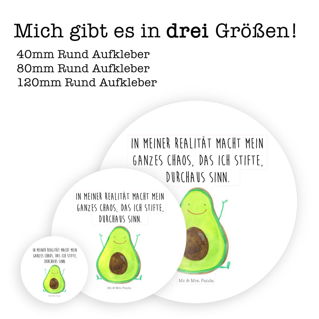 Rund Aufkleber Avocado Glücklich Sticker, Aufkleber, Etikett, Avocado, Veggie, Vegan, Gesund, Chaos