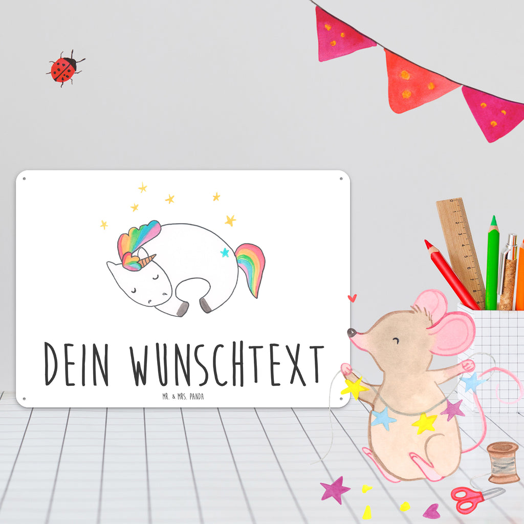 Personalisiertes Blechschild Einhorn Nacht Blechschild, Metallschild, Geschenk Schild, Schild, Magnet-Metall-Schild, Deko Schild, Wandschild, Wand-Dekoration, Türschild, Einhorn, Einhörner, Einhorn Deko, Pegasus, Unicorn, Träume, Traum, unicorn, Realität, Menschen, Geschenk, Ruhe, Freundin