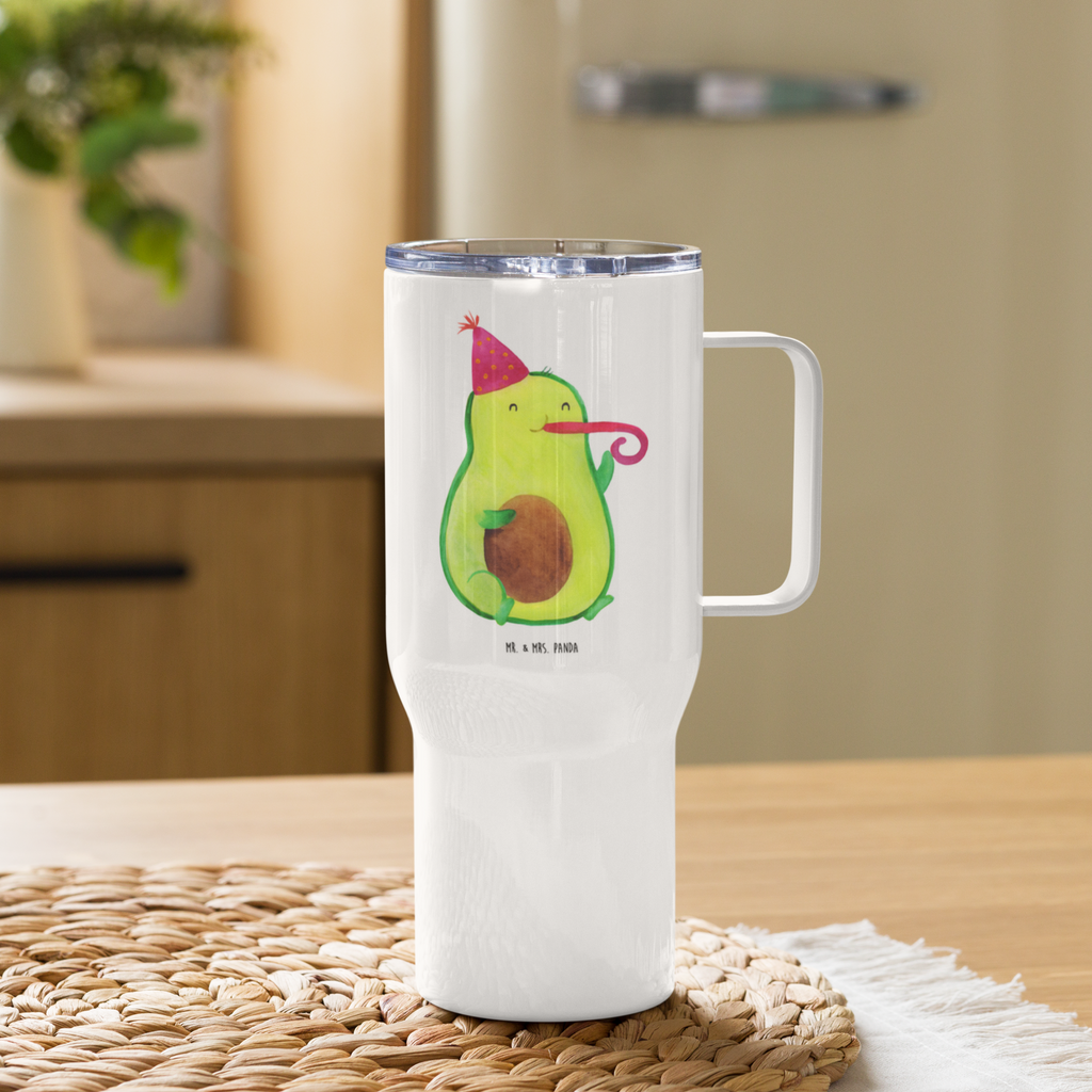 XXL Thermobecher Avocado Party Zeit Thermobecher, XL Thermobecher, Reisebecher, XL Reisetasse, Großer Thermobecher, Autobecher, Jumbo Becher, Avocado, Veggie, Vegan, Gesund