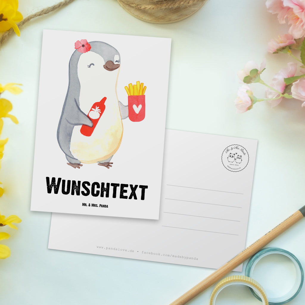 Personalisierte Postkarte Imbissbesitzerin mit Herz Postkarte mit Namen, Postkarte bedrucken, Postkarte mit Wunschtext, Postkarte personalisierbar, Geschenkkarte mit Namen, Grußkarte mit Namen, Karte mit Namen, Einladung mit Namen, Ansichtskarte mit Namen, Geschenkkarte mit Wunschtext, Grußkarte mit Wunschtext, Karte mit Wunschtext, Einladung mit Wunschtext, Ansichtskarte mit Wunschtext, Beruf, Ausbildung, Jubiläum, Abschied, Rente, Kollege, Kollegin, Geschenk, Schenken, Arbeitskollege, Mitarbeiter, Firma, Danke, Dankeschön, Imbissbesitzerin, Imibissverkäuferin, Pommesverkäuferin, Pommesliebe