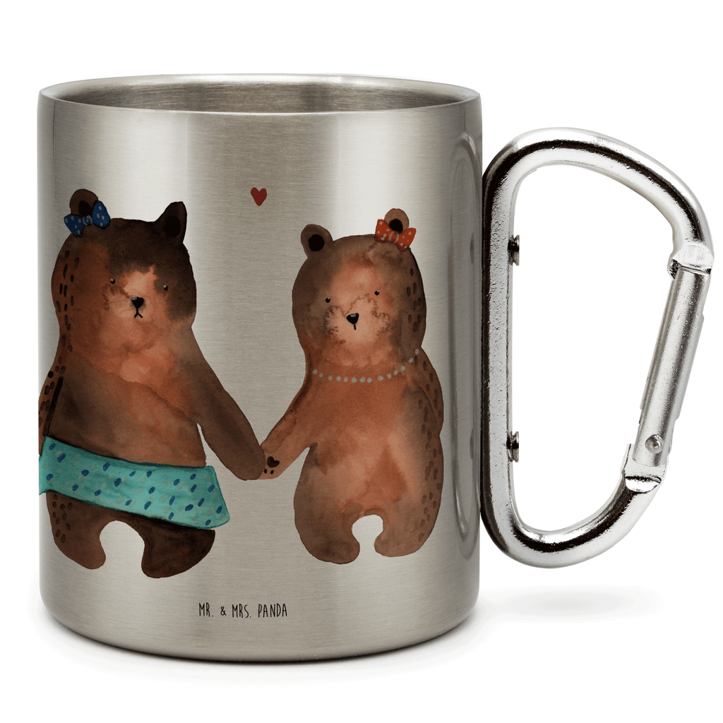 Edelstahlbecher Bär Freundin Edelstahltasse, Karabiner, Edelstahlbecher, Outdoor, Camping, Tasse, Becher, Bär, Teddy, Teddybär, Bär Freundin Beste Freund Liebe Liebesbeweis Verliebt Kumpel Kumpeliene