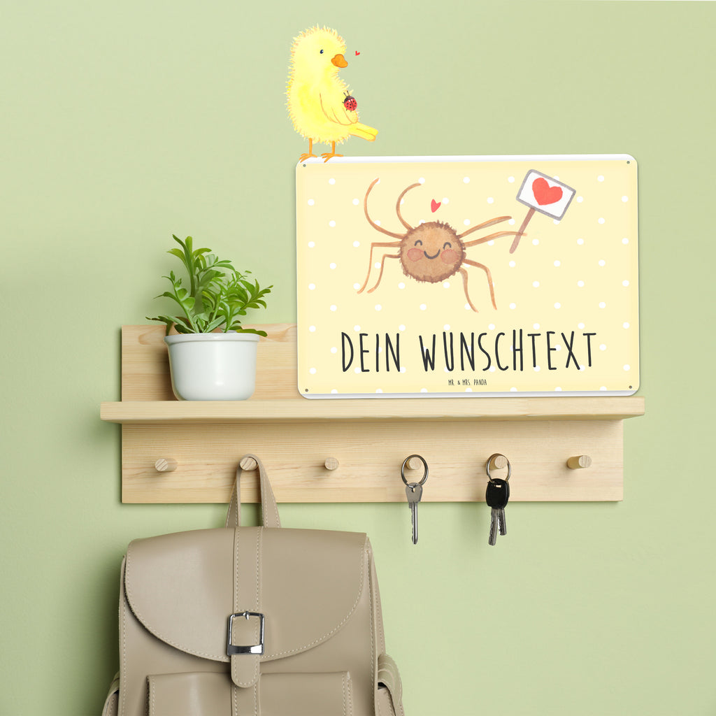 Personalisiertes Blechschild Spinne Agathe Motivation Blechschild, Metallschild, Geschenk Schild, Schild, Magnet-Metall-Schild, Deko Schild, Wandschild, Wand-Dekoration, Türschild, Spinne Agathe, Spinne, Agathe, Videos, Merchandise, Motivation, Glück, Liebe, Vertrauen, Dankeschön