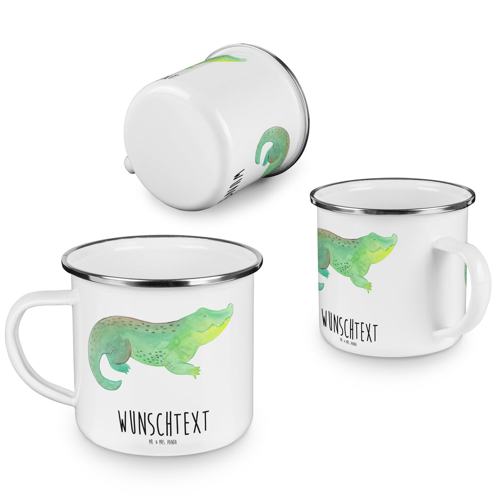 Personalisierte Emaille Tasse Krokodil Emaille Tasse personalisiert, Emaille Tasse mit Namen, Campingtasse personalisiert, Namenstasse, Campingtasse bedrucken, Campinggeschirr personalsisert, tasse mit namen, personalisierte tassen, personalisierte tasse, tasse selbst gestalten, tasse bedrucken, tassen bedrucken, Meerestiere, Meer, Urlaub, Krokodil, Krokodile, verrückt sein, spontan sein, Abenteuerlust, Reiselust, Freundin, beste Freundin, Lieblingsmensch