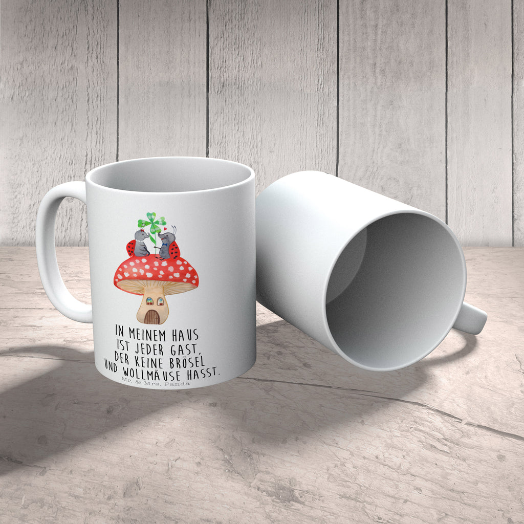 Tasse Marienkäfer Paar Fliegenpilz Tasse, Kaffeetasse, Teetasse, Becher, Kaffeebecher, Teebecher, Keramiktasse, Porzellantasse, Büro Tasse, Geschenk Tasse, Tasse Sprüche, Tasse Motive, Tiermotive, Gute Laune, lustige Sprüche, Tiere, Haus, Wohnung, zuhause, Fliegenpilz, Marienkäfer, Fleigenpilzhaus