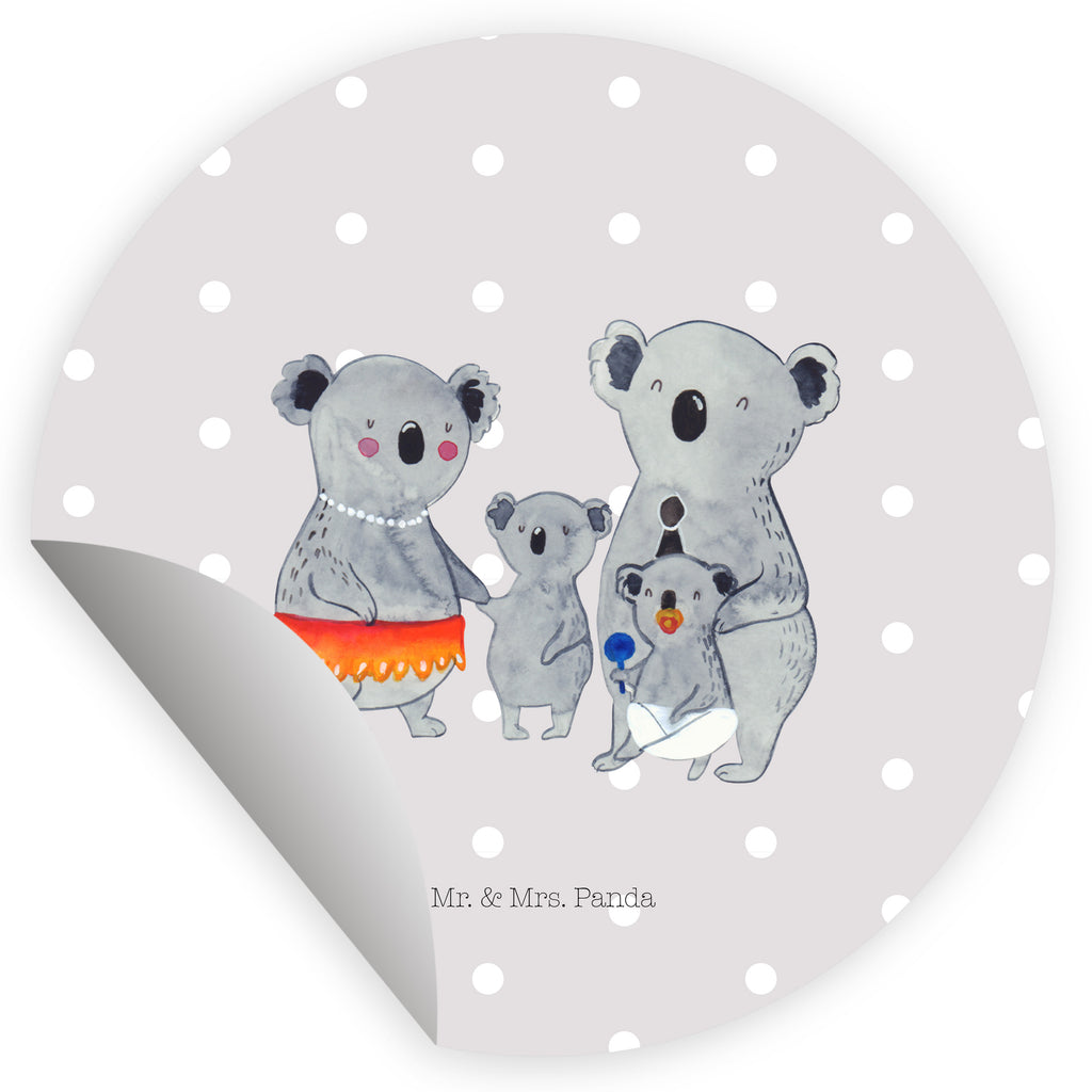 Rund Aufkleber Koala Familie Sticker, Aufkleber, Etikett, Familie, Vatertag, Muttertag, Bruder, Schwester, Mama, Papa, Oma, Opa, Koala, Koalas, Family, Kinder, Geschwister, Familienleben