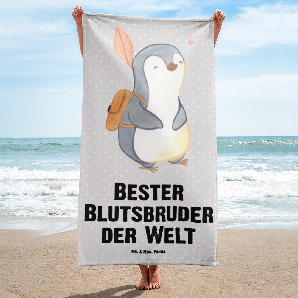 XL Badehandtuch Pinguin Bester Blutsbruder der Welt Handtuch, Badetuch, Duschtuch, Strandtuch, Saunatuch, für, Dankeschön, Geschenk, Schenken, Geburtstag, Geburtstagsgeschenk, Geschenkidee, Danke, Bedanken, Mitbringsel, Freude machen, Geschenktipp, Blutsbruder, Blutsgeschwister, Freund, Brüder, Geschwister, Bruderherz, Brother, Familie, Kleinigkeit, Bester, Sido